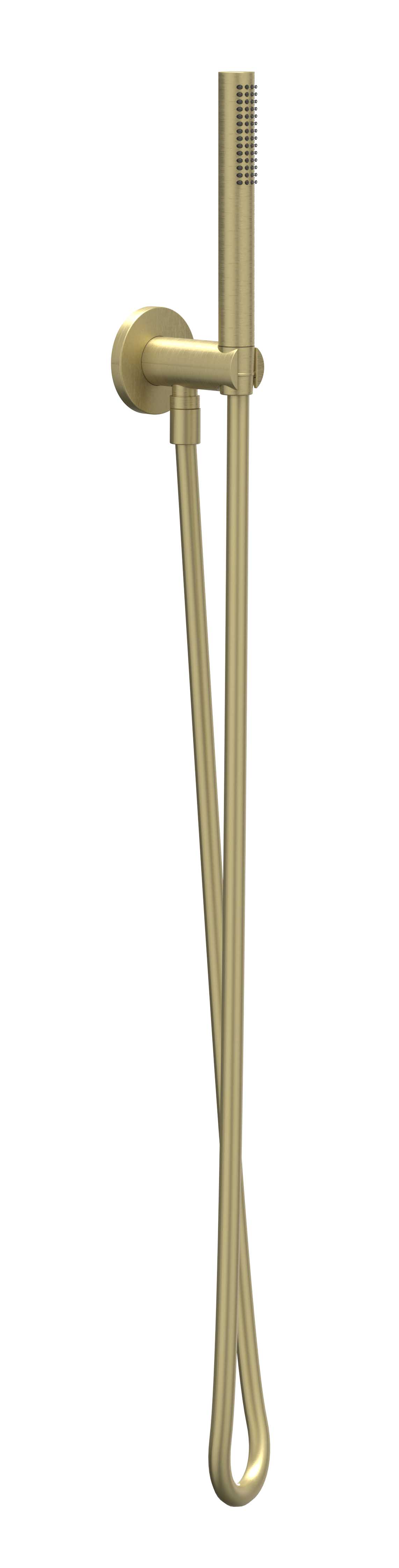 IVY handdset 150cm wandhouder m/uitlaat en satin spray handd 6901134 gebr. mat goud PVD