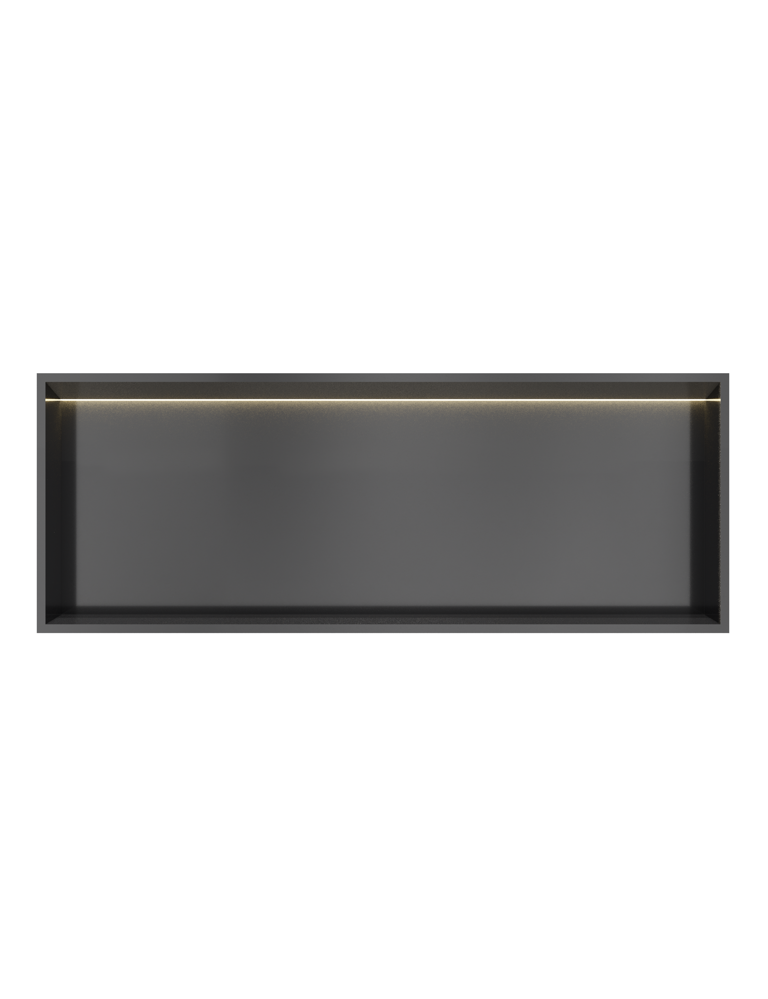 Hotbath More inbouwbox of inbouwnis 30x80x10cm with LED IP44 BOX080LMBP Geborsteld zwart PVD