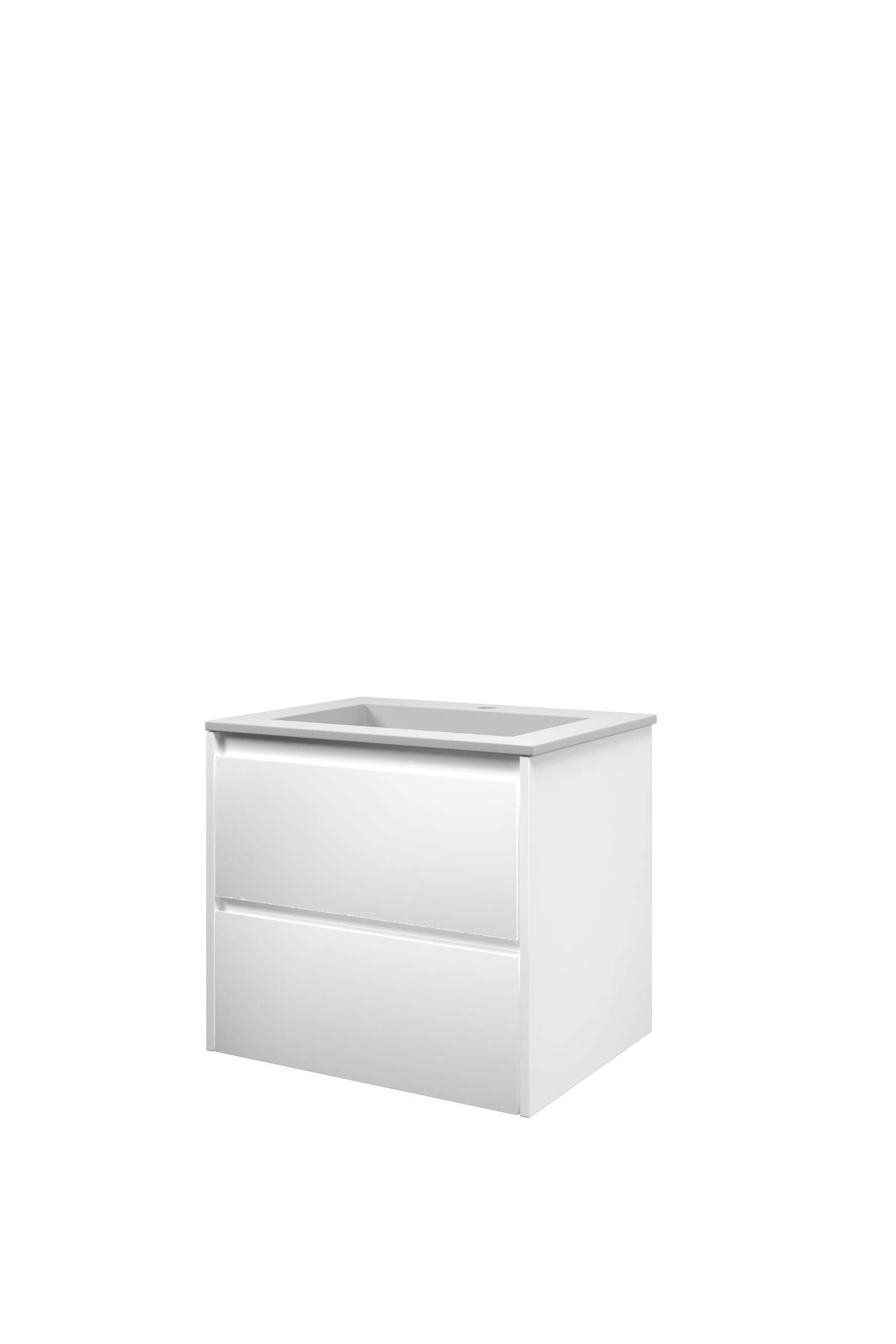 Proline set polystone Elegant wast. met 1 krgt. en onderk. sym. AMWB601MW Mat wit/ Mat wit H540xB600xD460