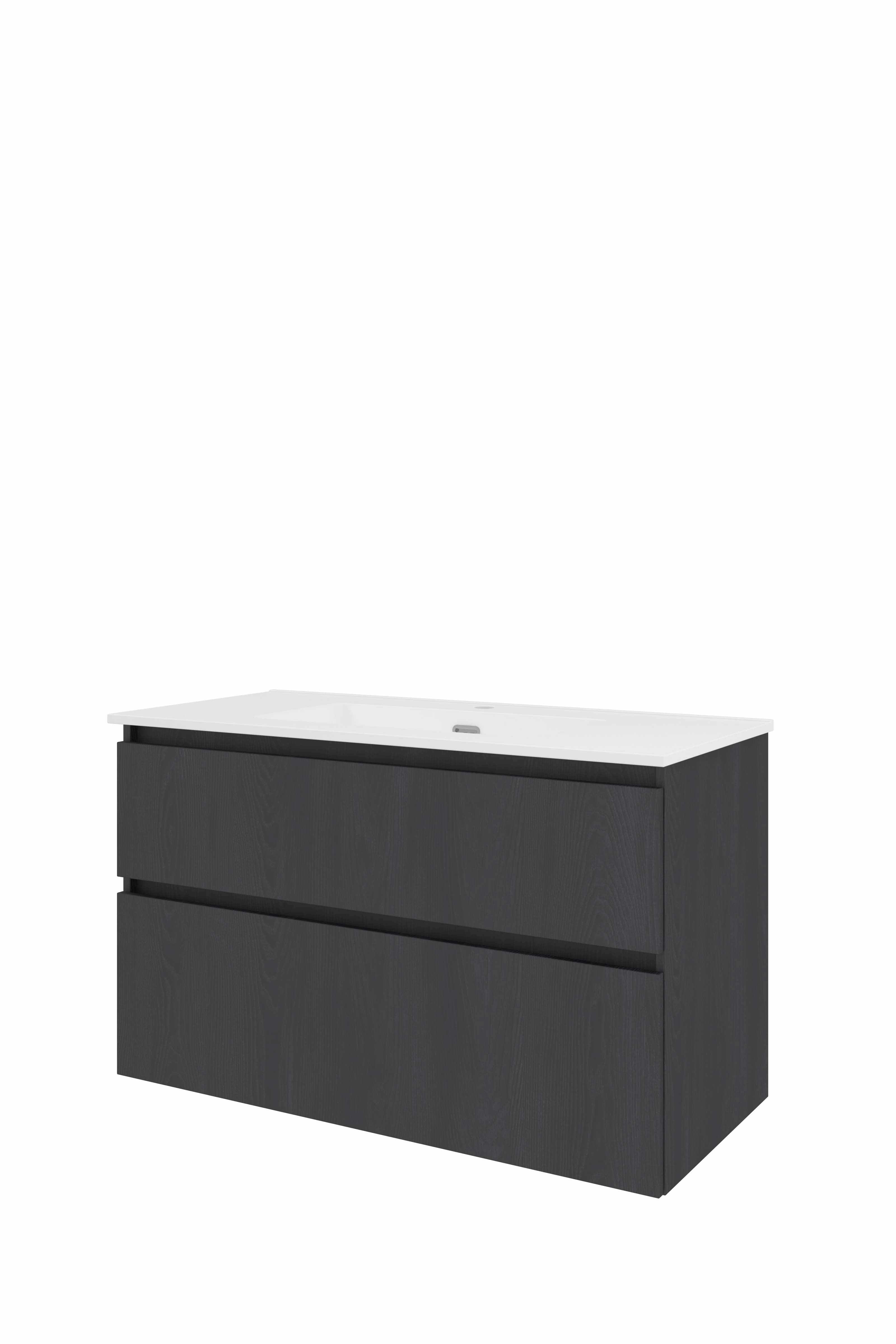Proline Set porselein Elegant wast. met 1 krgt. en onderkast a-sym. TGWC1001BO Black oak/Glans wit 1000x460x620