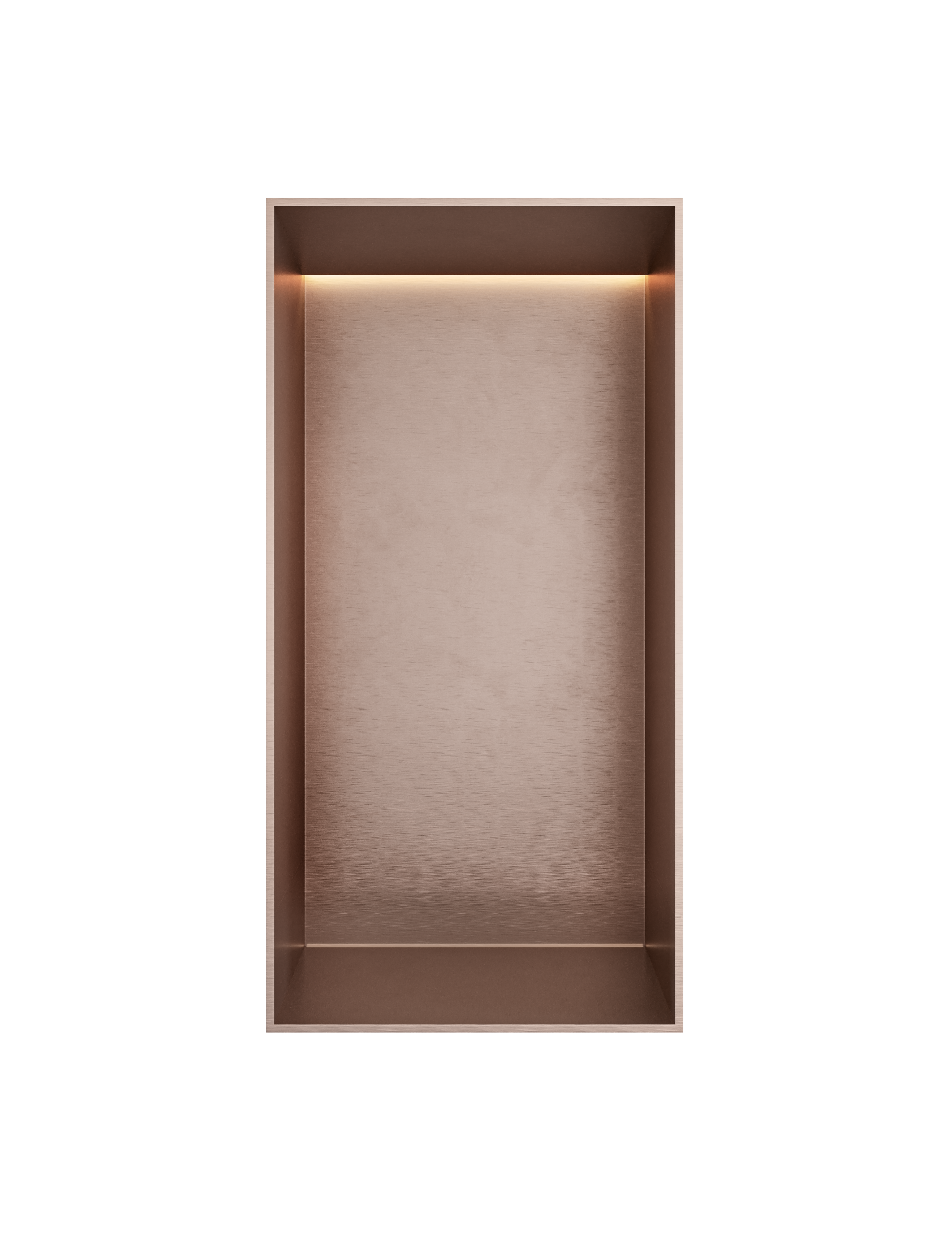 Hotbath More inbouwbox of inbouwnis 30x15x10cm frameless + LED BOX015FLBCP Geborsteld koper PVD