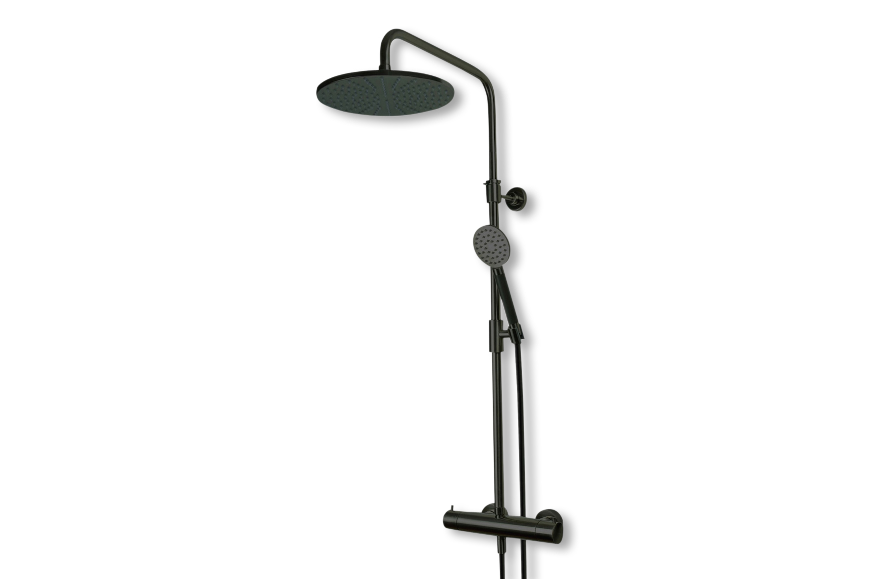 Lagoo Garda thermostatische douche set met hoofddouche 250 mm en handdouche rond G5203MB Matt Black