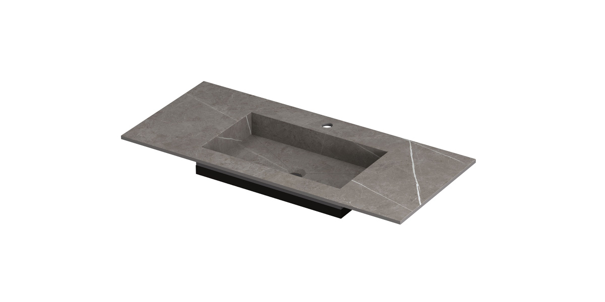 INK Post wast. keramische slab envelop bak midden m. 1 krgt. H10xB1000xD450 Armani grey mat / 210051