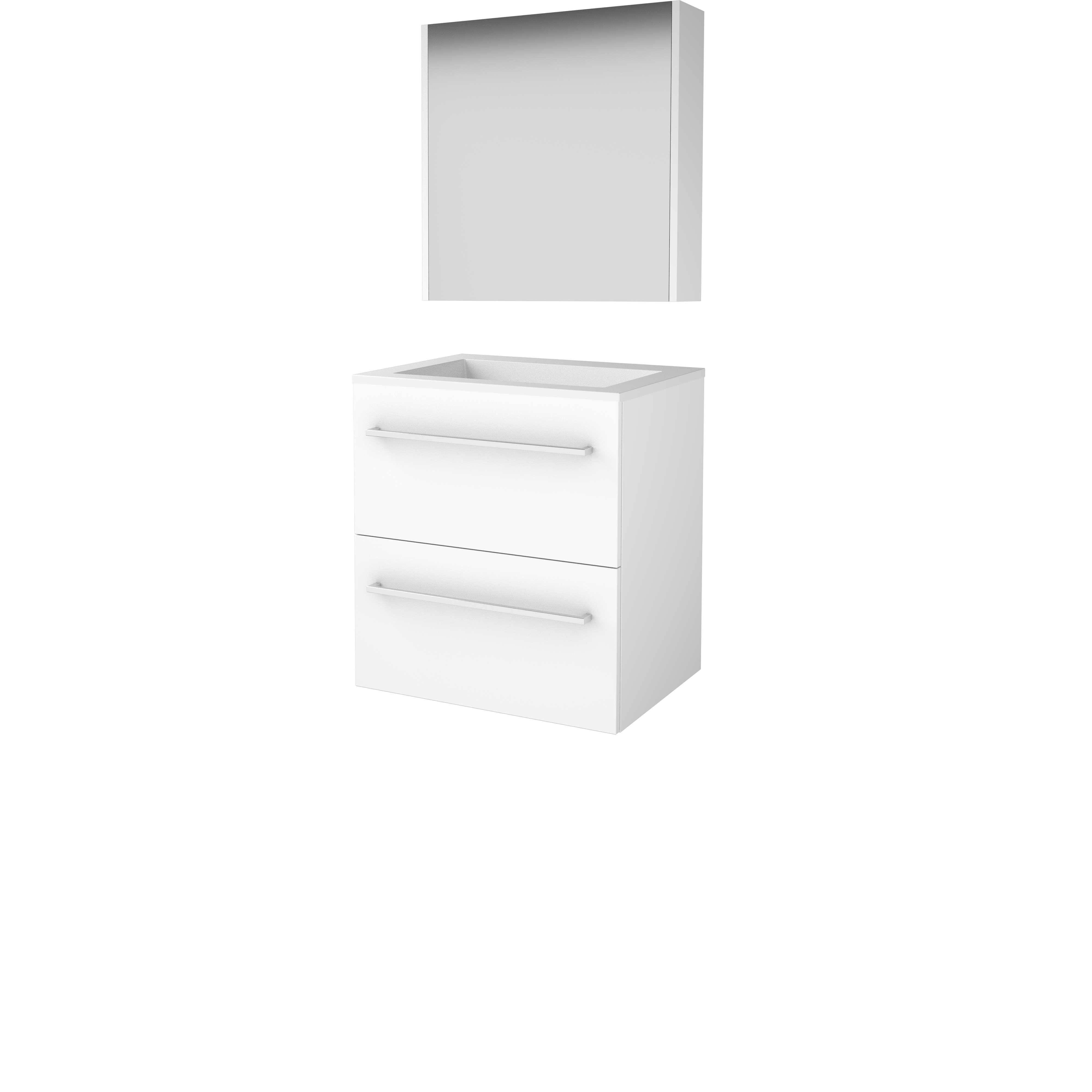 Basic Comfort 46 set 60x46cm met gr. 2 la Acryl wast. 0 krgt. incl. kast C46GR60A0IW Ice White
