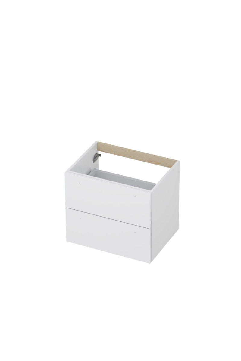INK onderk. 2 laden met gr. gelakt 1101012 Hglans wit H520xB600xD450