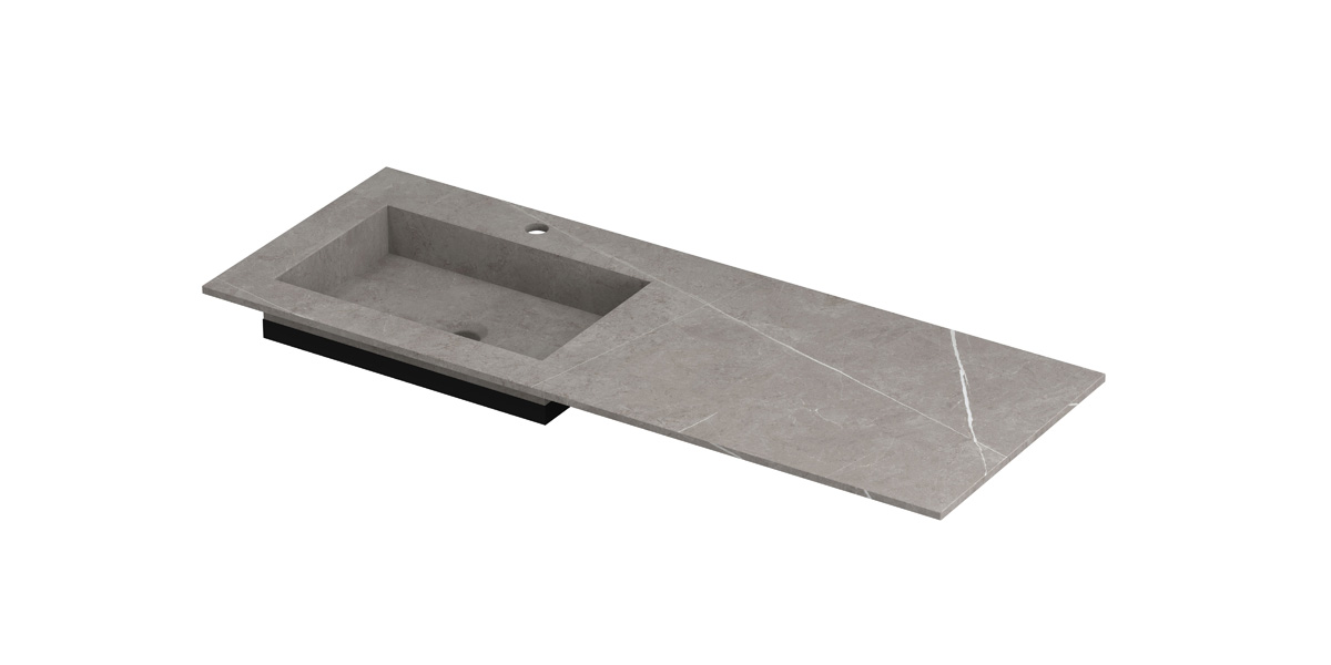 INK Post wast. keramische slab envelop bak L m. 1 krgt. H10xB1200xD450 Armani grey mat / 210611