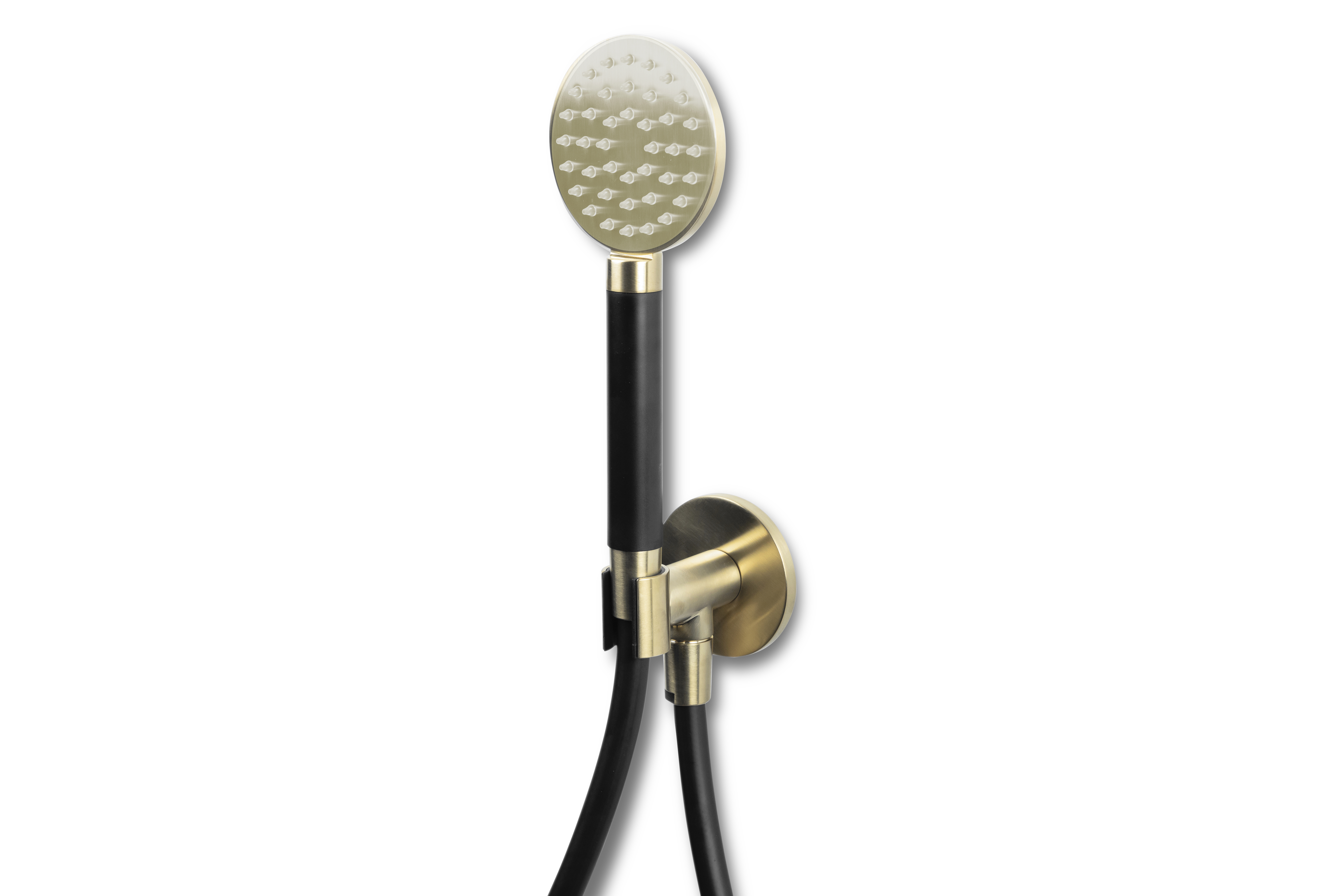Lagoo Garda Handdouchehouder m. wanduitlaat handdouche rond en doucheslang 150 cm G2242PG Brushed Champagne PVD