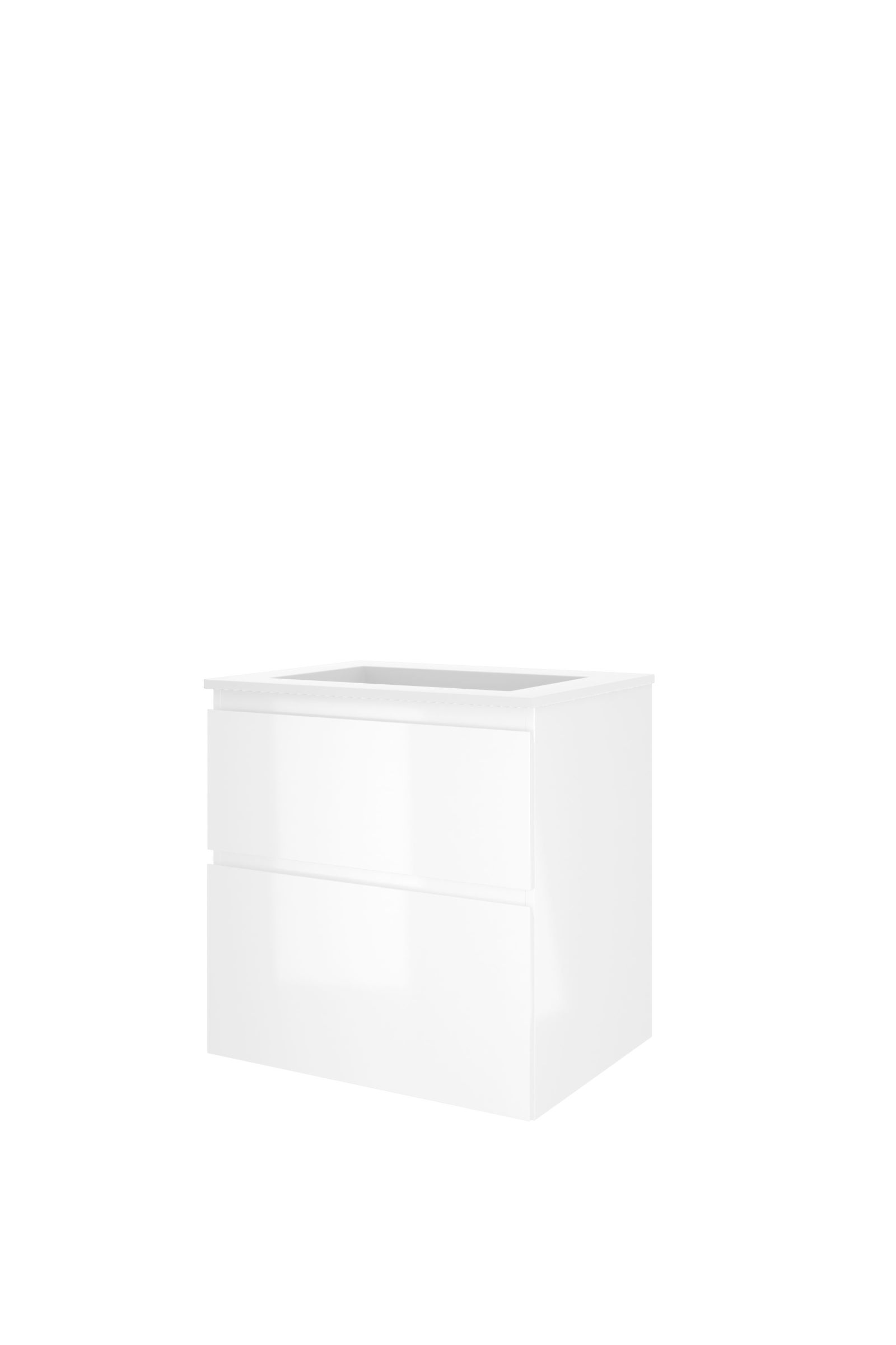 Proline set polystone Elegant wast. z. krgt. en onderk. a-sym. AMWC600GW Glans wit/Mat wit H620xB600xD460