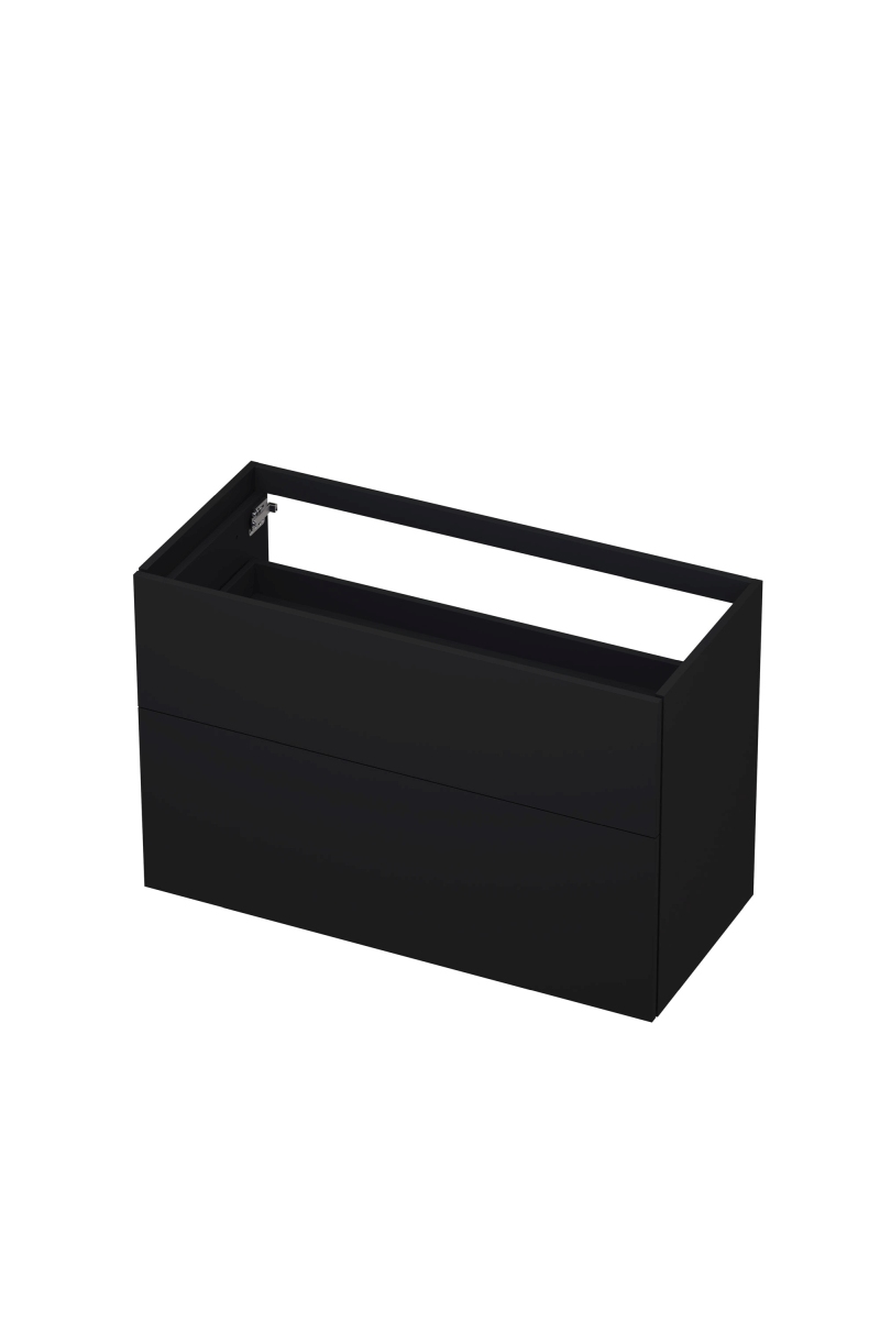 INK onderk. 2 laden push to open 65cm gelakt 1259106 Mat zwart H650xB1000xD450
