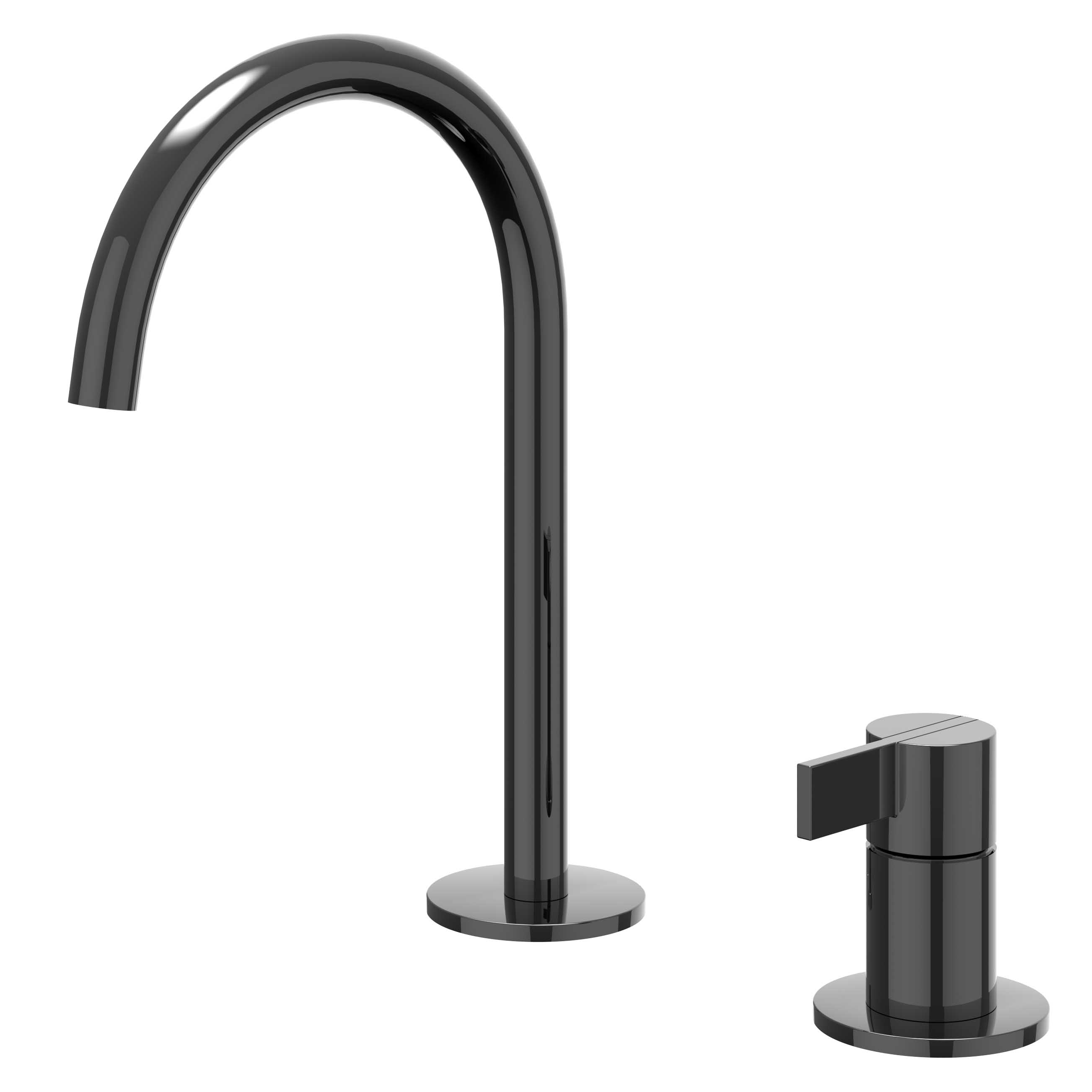 IVY Pact Wastafelmengkraan 2-gats bladmontage met uitloop coldstart 6101307 Zwart chroom PVD