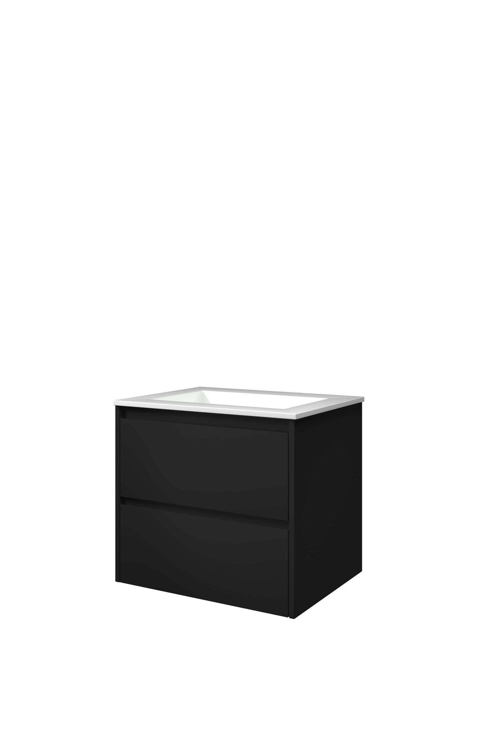 Proline set polystone Elegant wast. z. krgt. en onderk. sym. AGWB600MZ Mat zwart/Glans wit H540xB600xD460