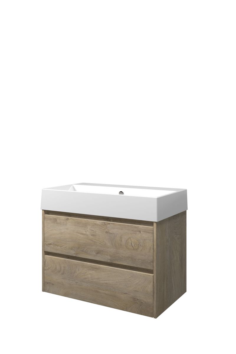 Proline set porselein Loft wast. z. krgt. en onderk. sym. ZGWB800RO Raw oak/Glans wit H620xB800xD460