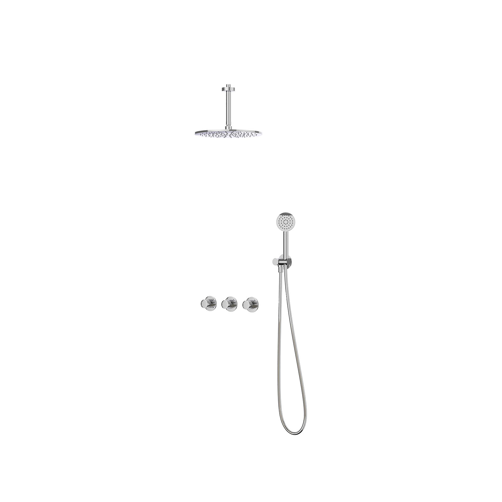 IVY Bond set 2 stopkr. pl.b. 15cm R30cm verst. steun m. geint. uitl. slang 150cm + s.spr. hd. CSB4EXCRCFBC Chroom