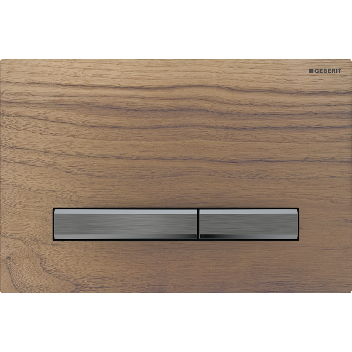 Geberit Sigma50 bedieningsplaat 2- toets square zwartchroom - Amerikaans noten 115.671.JX.2