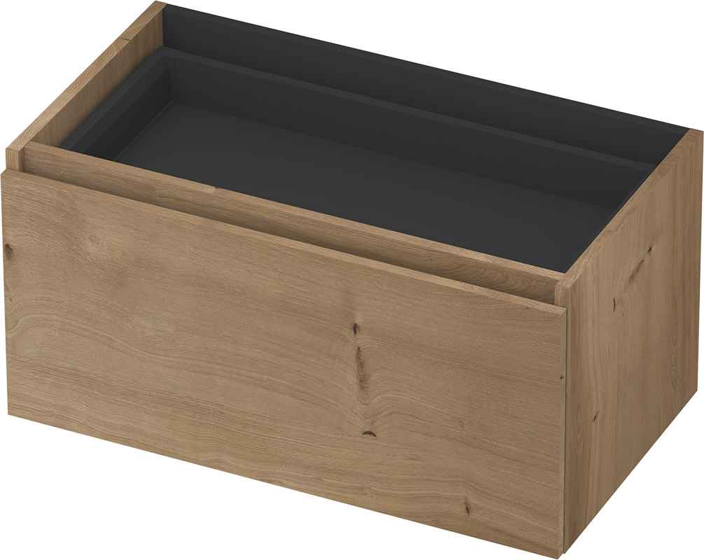 INK Fineer onderkast 1L m. binnenla gr.loos houten keerlijst fineer z. uitsparing 1221322Z Ash grey H400xB800xD450