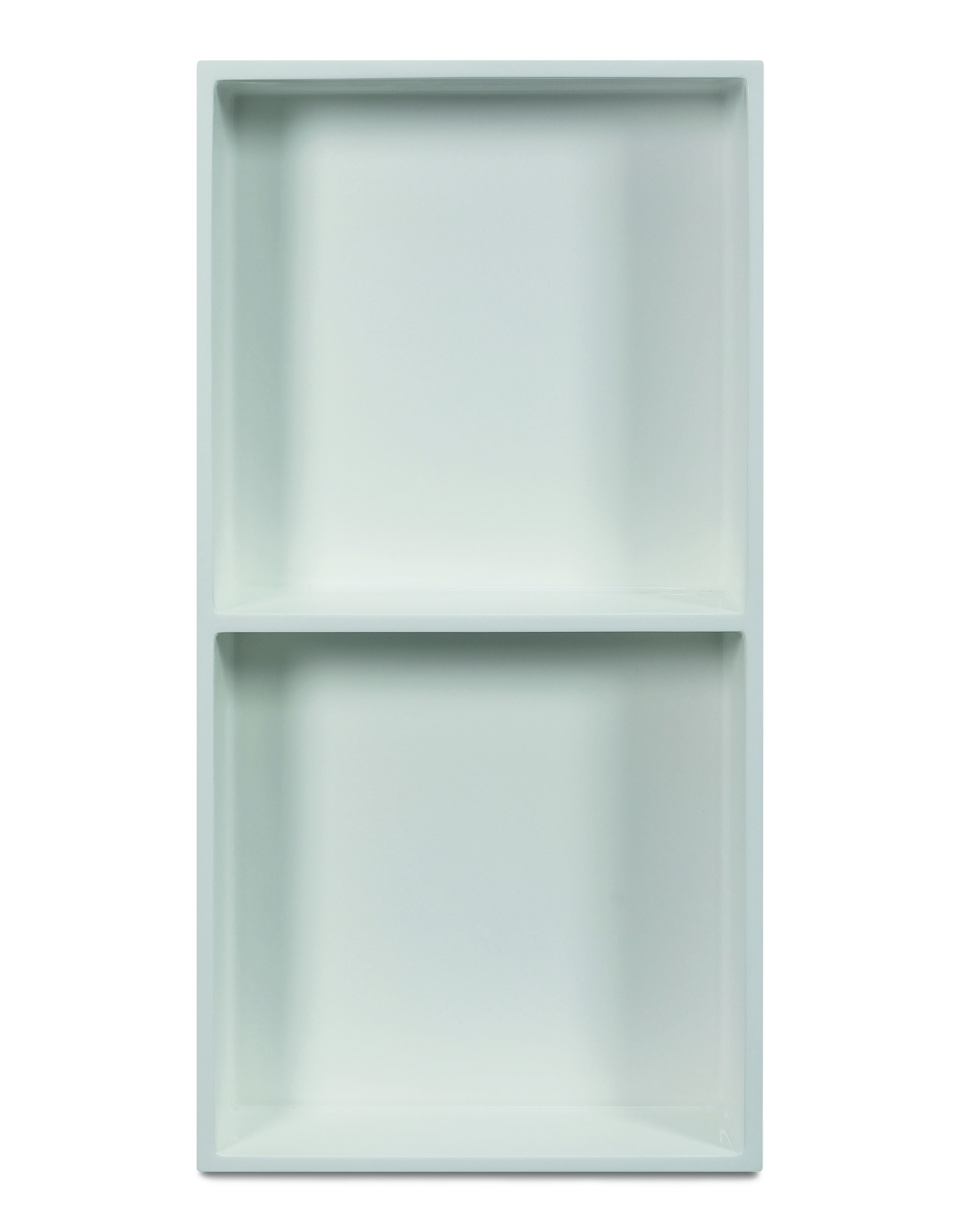 Luca nis in of opbouw 59.5x29.5x8cm met 2 schappen stone resin Wit glans