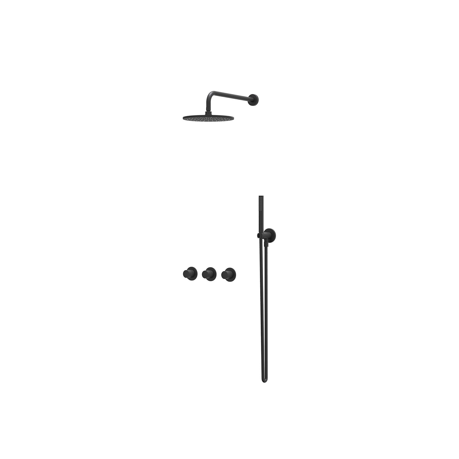 IVY Bond Inbouwset 2 stopkr.  w-arm 25cm me houder  en staafhdd CSB4MZAEAA Mat zwart PED
