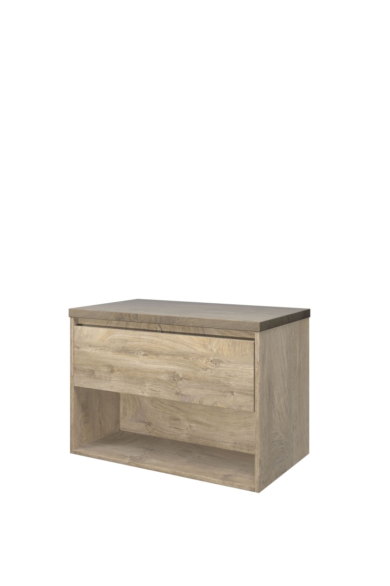 Proline set Top afdekplaat en onderk. met schap DROA80 Raw oak H552xB800xD460