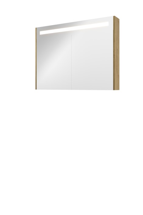 Proline spiegelkast Premium met geint. LED verl. 2 deuren 1809452 Ideal oak H740xB1000xD140