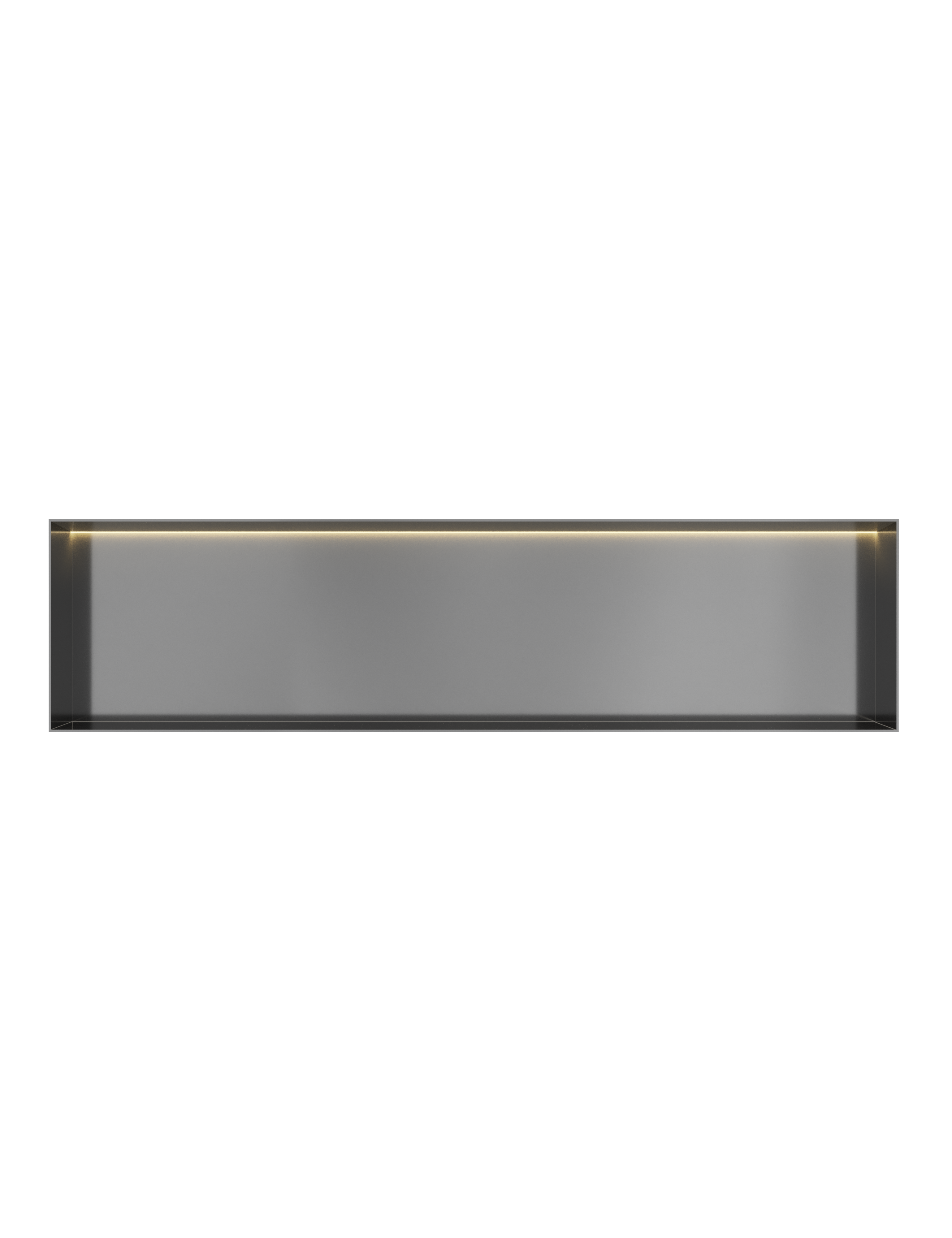 Hotbath More inbouwbox of inbouwnis 30x120x10cm frameless + LED BOX120FLBGP Geborsteld gunmetal PVD
