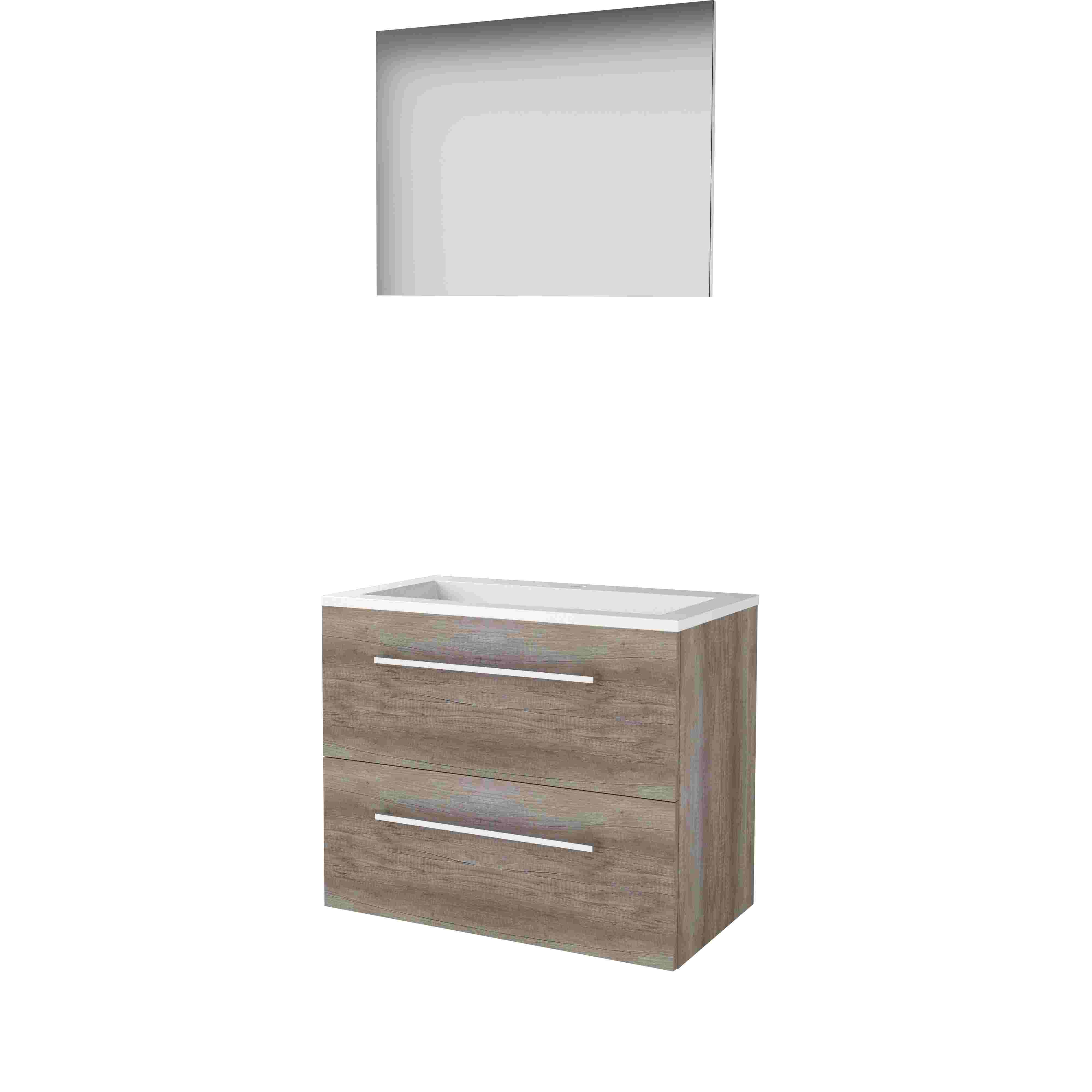 Basic Basic 46 onderk. m. gr. incl. 2 la + Acryl wast. incl. 1 krgt. incl. spg. op plaat B800xD460 Scotch Oak / 1810665