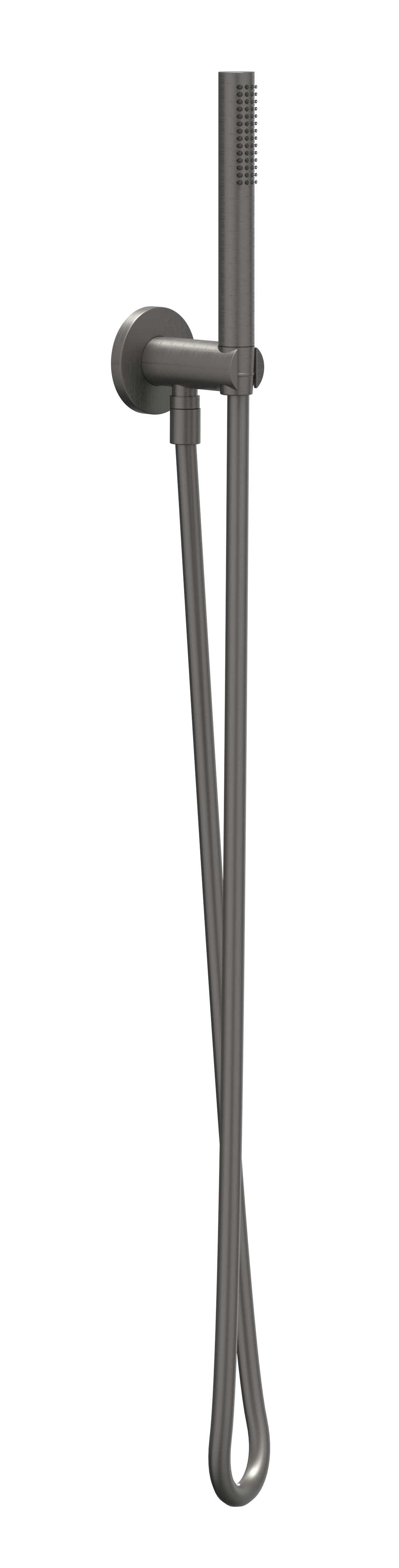 IVY handdset 150cm wandhouder m/uitlaat en satin spray handd 6901136 gebr. metal black PVD