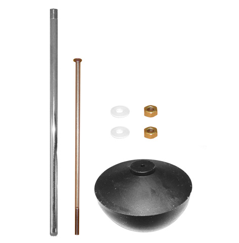 Rubber bal m. stang 260 mm v. Sphinx 5 m. Chroom pijpje