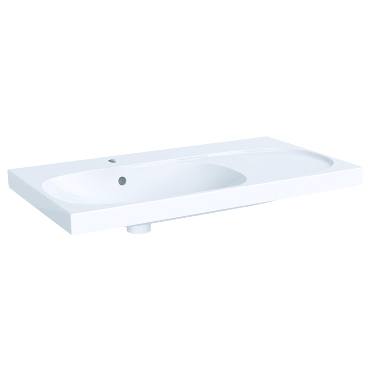 Geberit Acanto wastafel easy fast fix 90x48.2cm m.krgt. m.overl. afleg r 500.625.01.8 Wit KeraTect