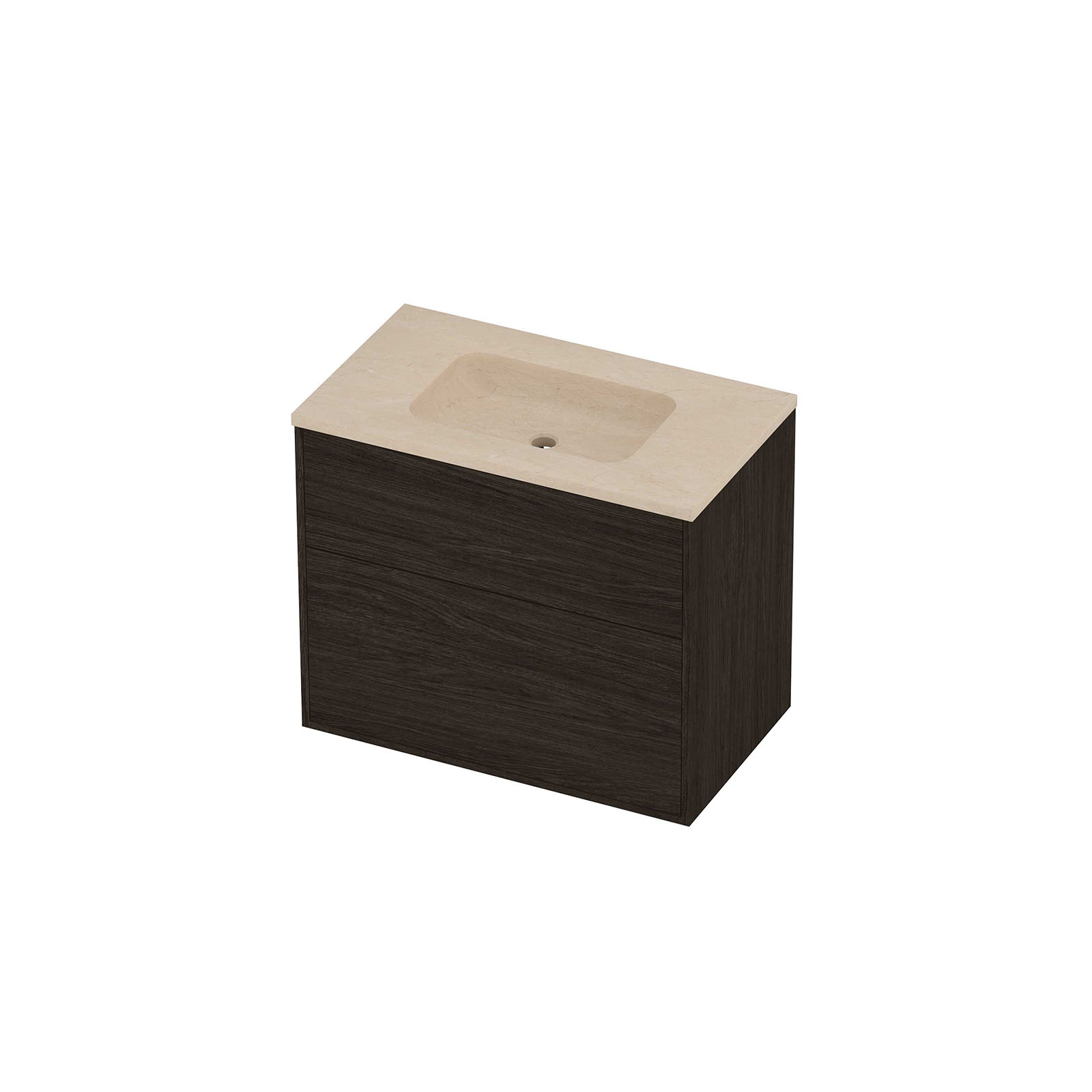 Proline Set hardsteen Elegant wast. z. krgt. en onderk. tbv gr. 2 la a-sym. in kader RSSH800MO Sand stone/Mokka oak 80x46x67