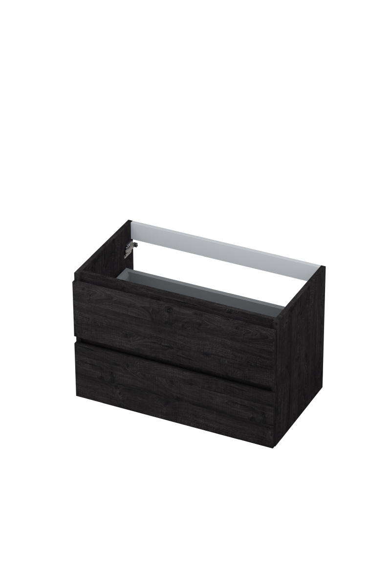 INK onderk. 2 laden greepl. met houten keerlijst 1257128 Houtskool eiken H520xB800xD450