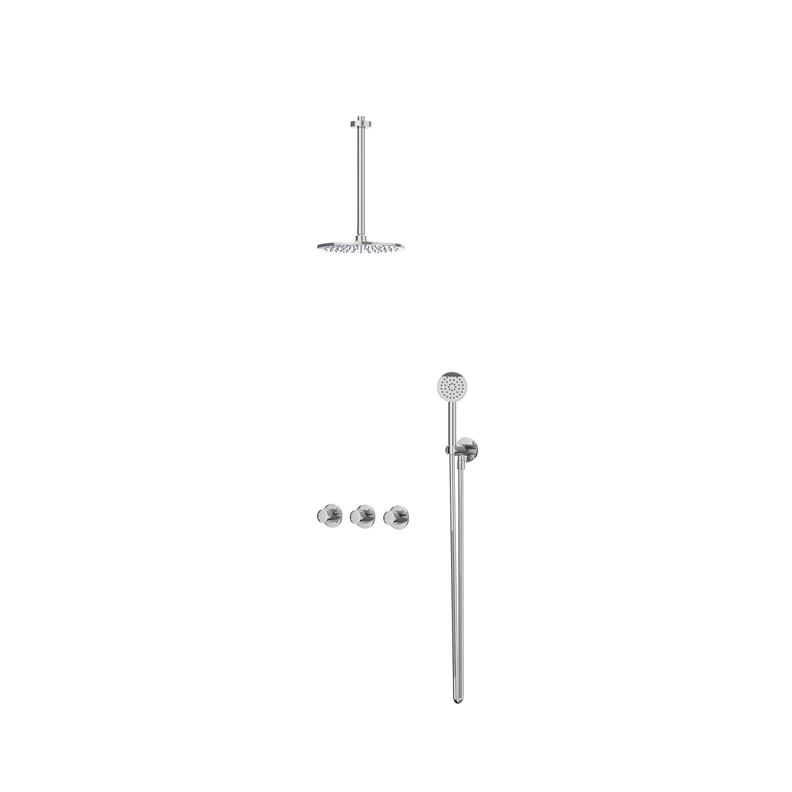 IVY Bond Inbouwset 2 stopkr.  plaf-30 25cm me houder  en satin sp. CSB4CRCECA Chroom