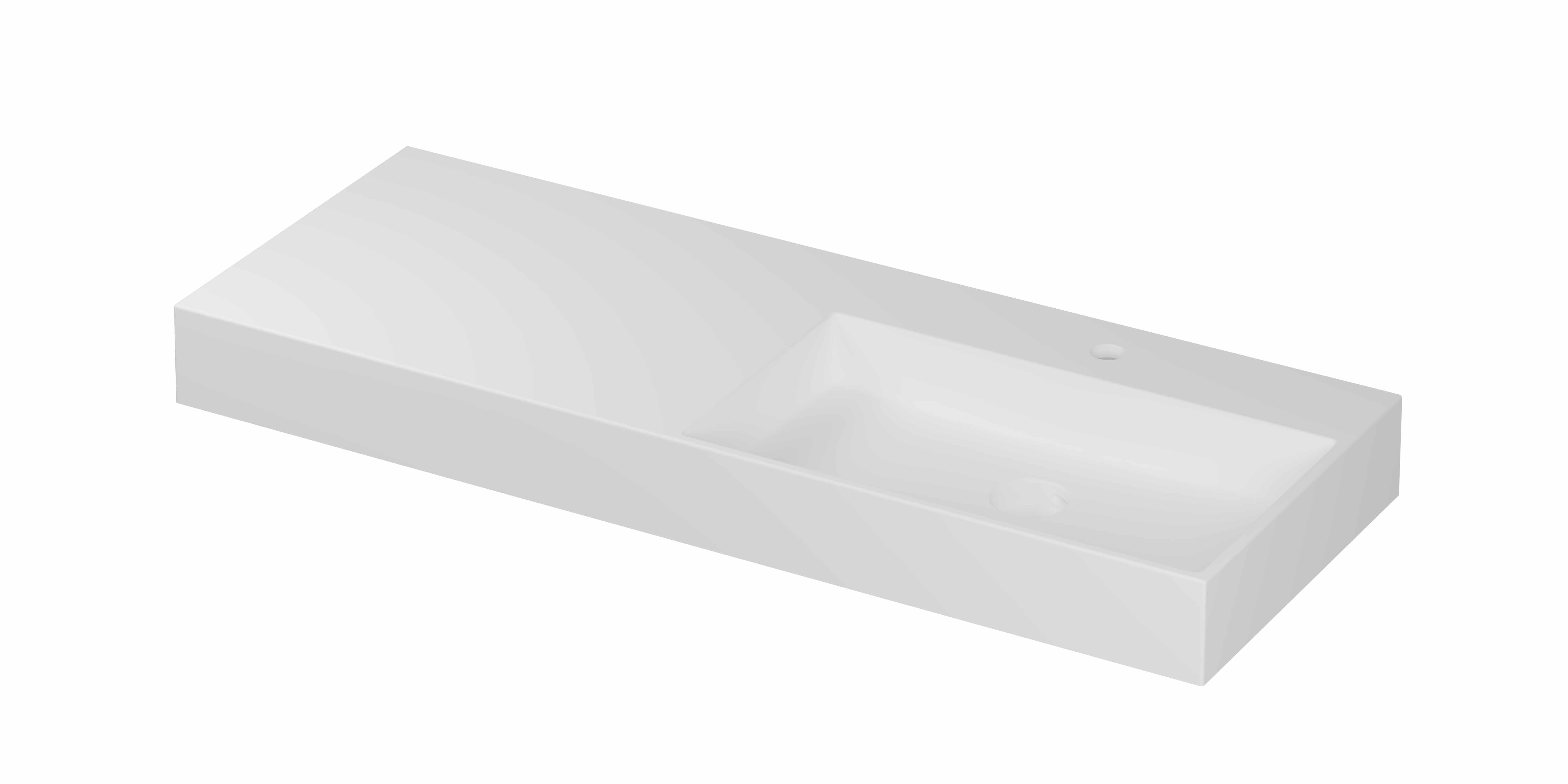 INK United wast. porselein rechts met 1 krgt. incl. keram. click plug en verb. overl. syst. 0206472 Mat wit 1200x450x110
