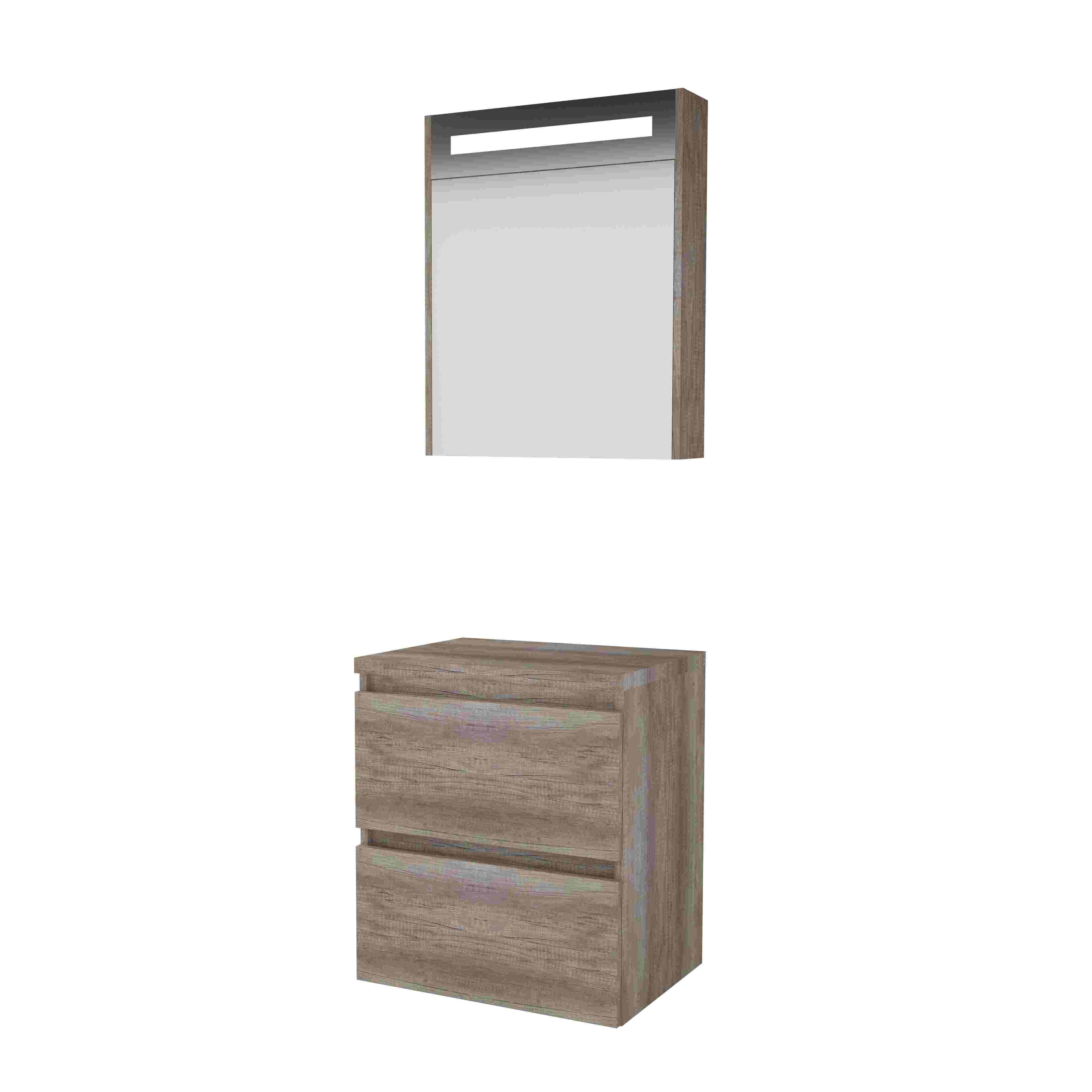Basic Prem. 46 onderk. GL incl. 2 la + afdekplaat incl. sp.kast m. geint. Led B600xD460 Scotch Oak / 1813533