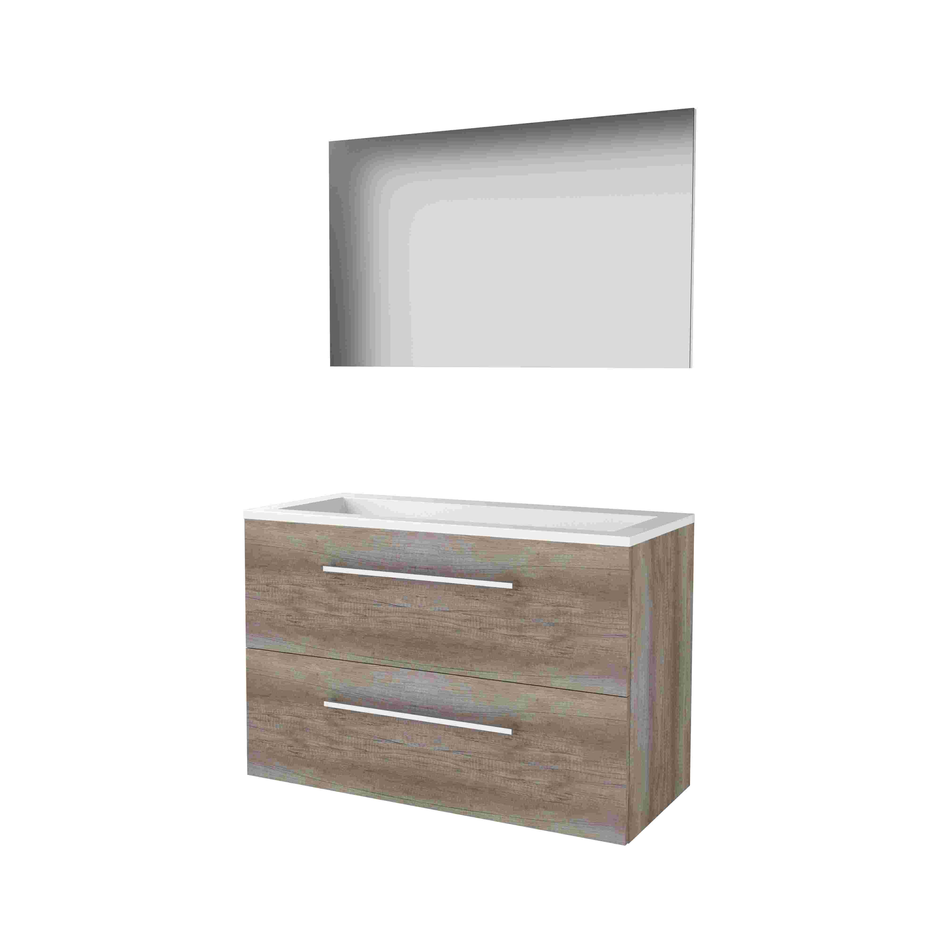 Basic Basic 46 onderk. m. gr. incl. 2 la + Acryl wast. z. krgt. incl. spg. op plaat B1000xD460 Scotch Oak / 1810668