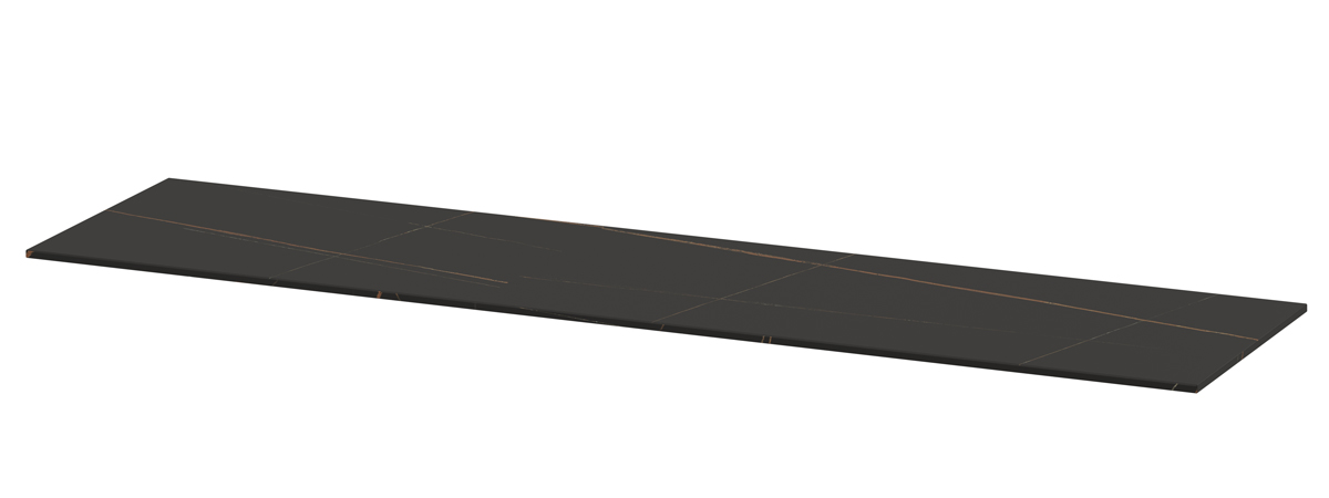 INK Afdekplaat van keramische slab zonder uitsparing H10xB1800xD450 Lauren black mat / 210262