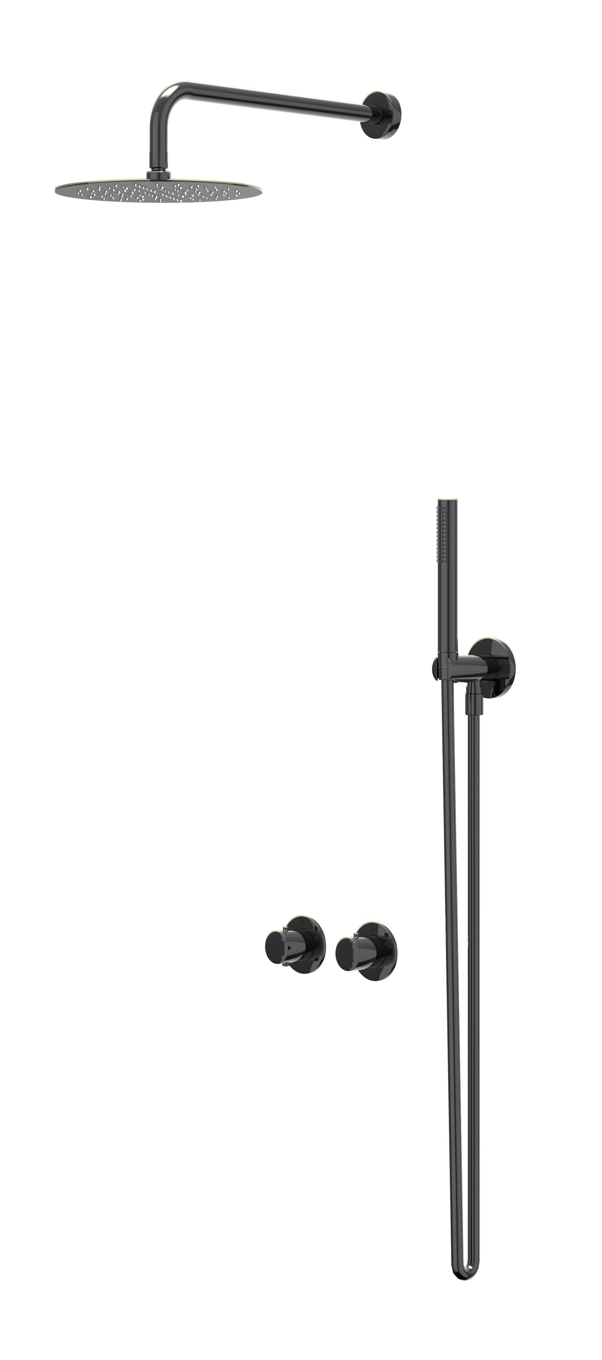 IVY Bond set 2-weg st.omst. 40cm w.arm R20cm gl.st. m. uitl. slang 150cm + s.spr. hd. CSB3EXZCCDAB Zwart chroom PVD