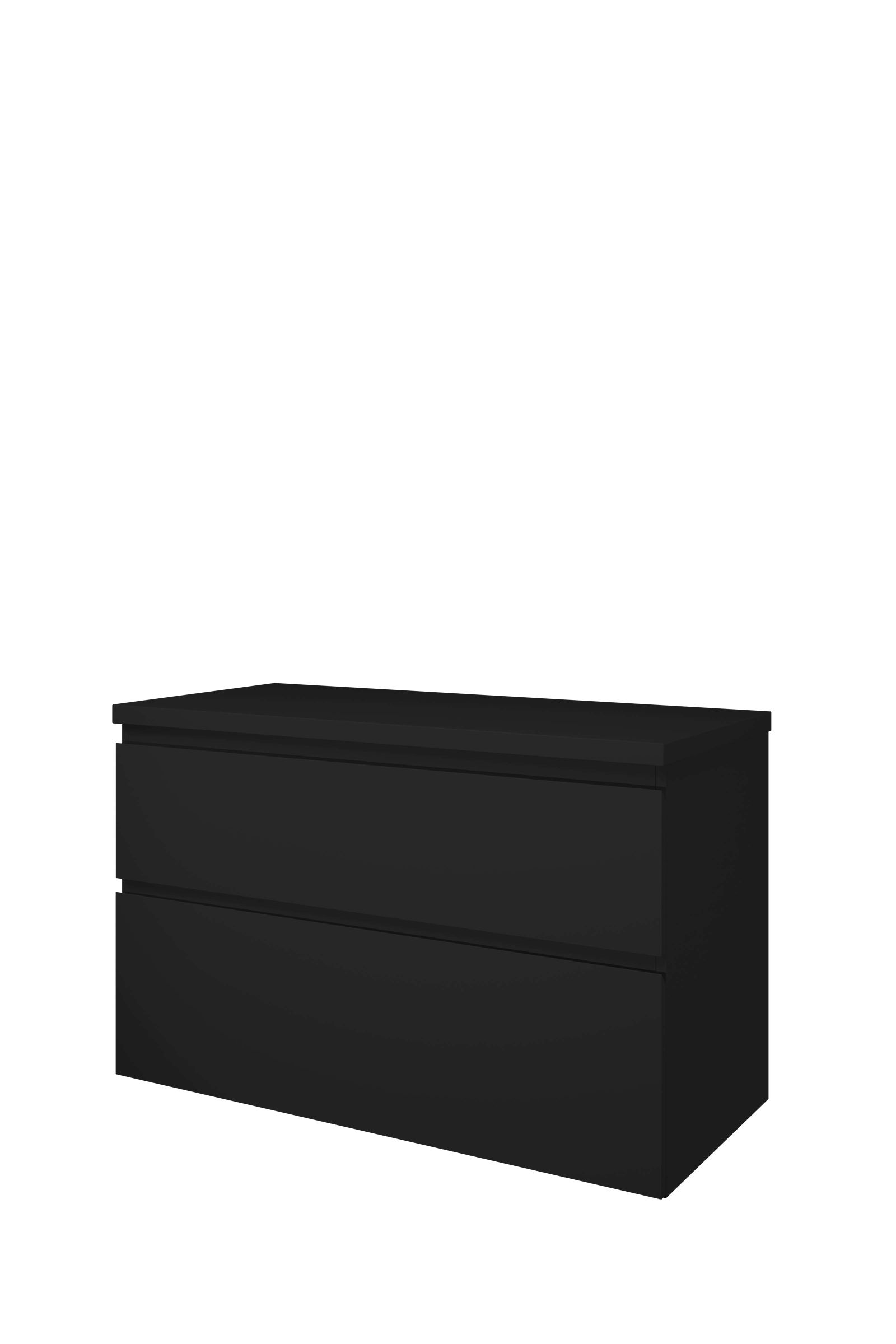 Proline set Top afdekplaat en onderk. a-sym. DMZC100 Mat zwart H632xB1000xD460