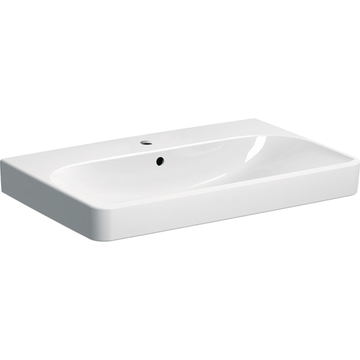 Geberit Smyle Square wastafel 75x48cm m.krgt. m.overl. 500.249.01.1 wit
