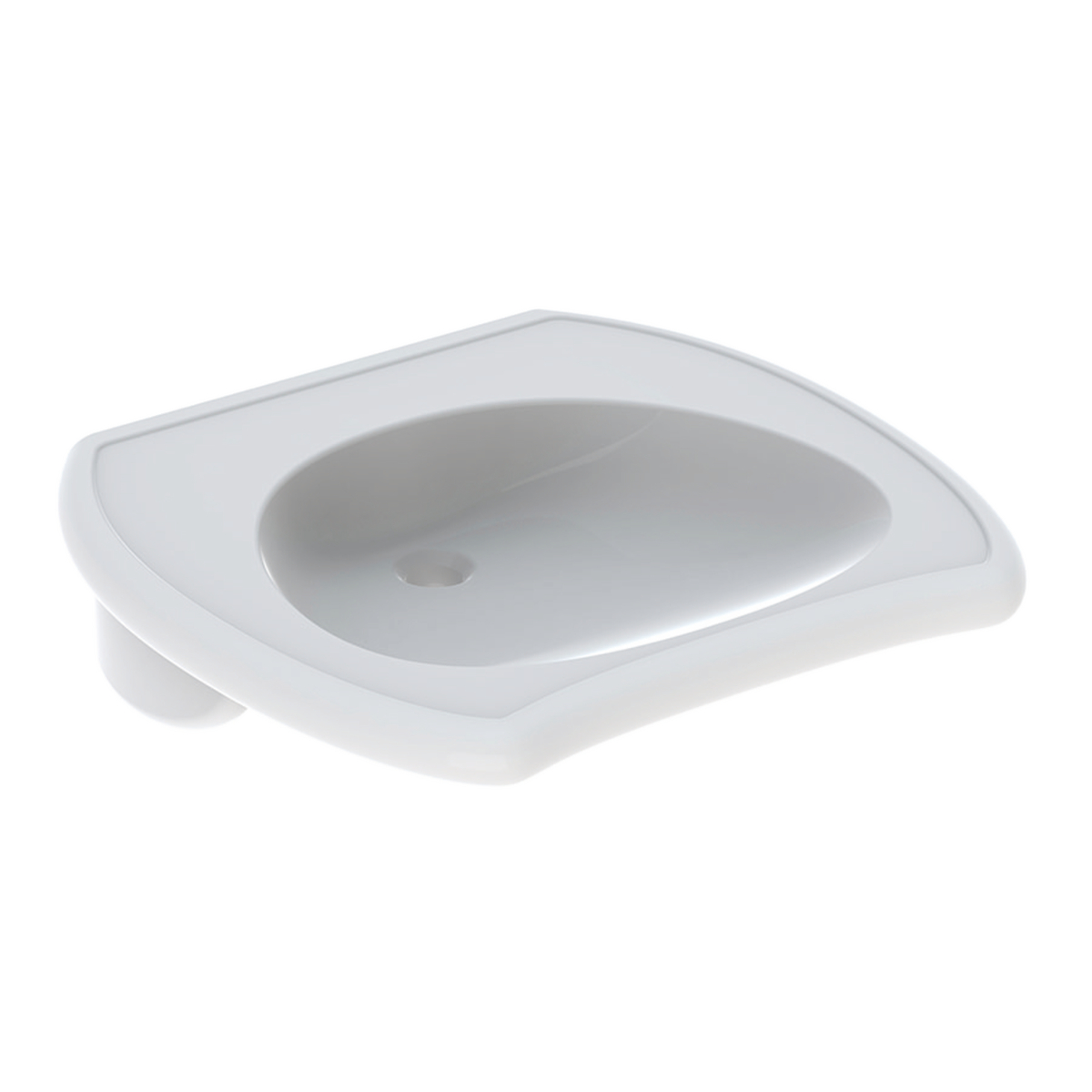 Geberit 300 Comfort Vitalis Miva wastafel 65x60cm m.krgt. z.overl. S8310805000G Wit