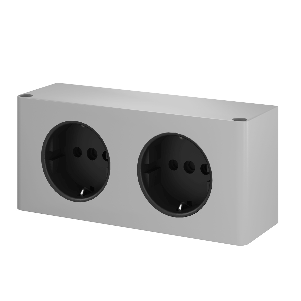 INK Dubbele stopkontakt tbv spiegelkast uni 9902070 Zilver