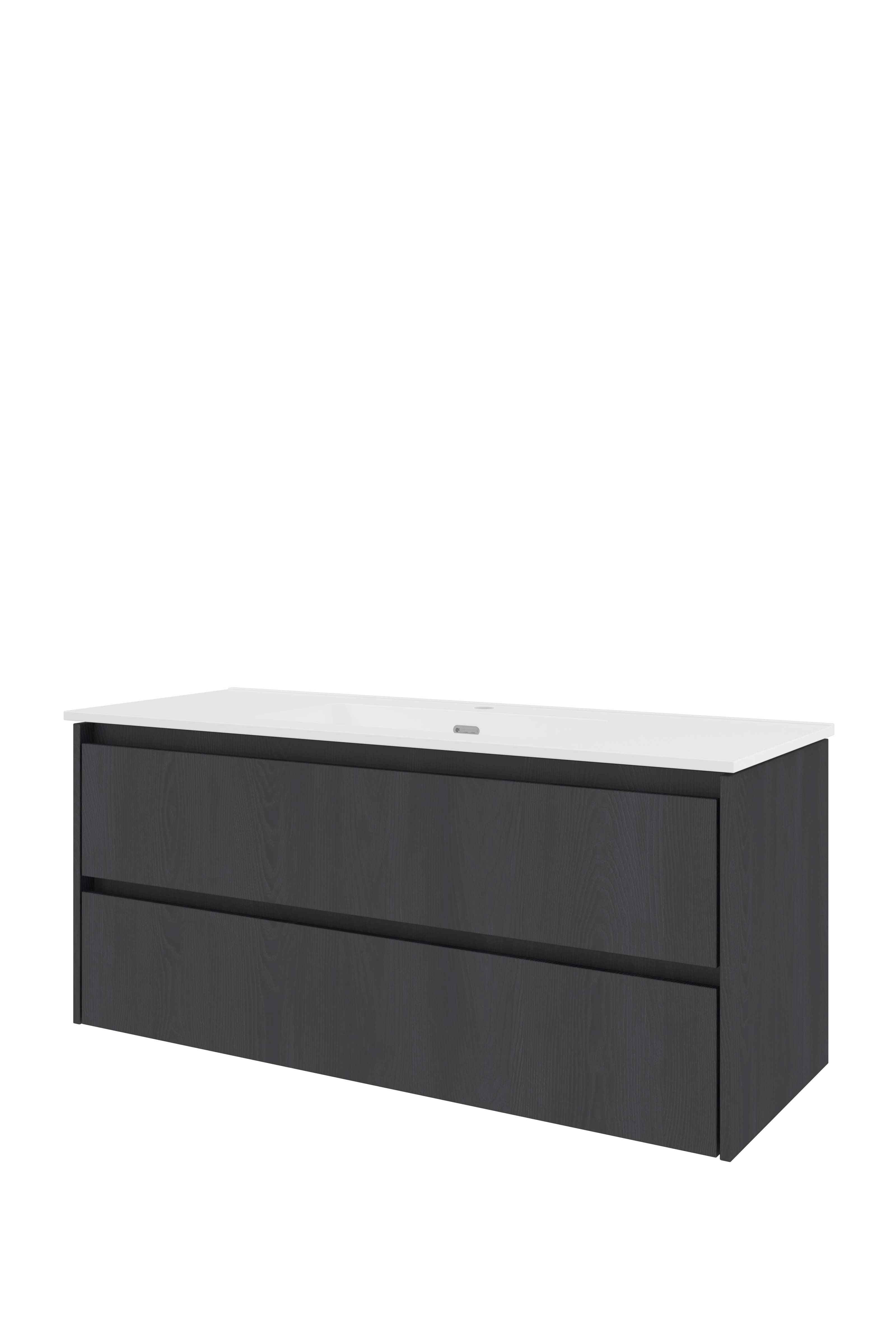 Proline Set porselein Elegant wast. enkel met 1 krgt. en onderkast sym. TGWB1201BO Black oak/Glans wit 1200x460x540