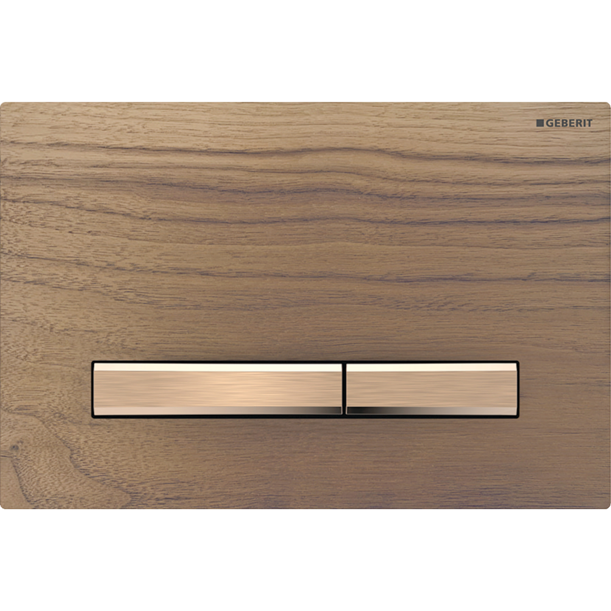Geberit Sigma50 bedieningsplaat 2- toets square roodgoud - Amerikaans noten 115.670.JX.2