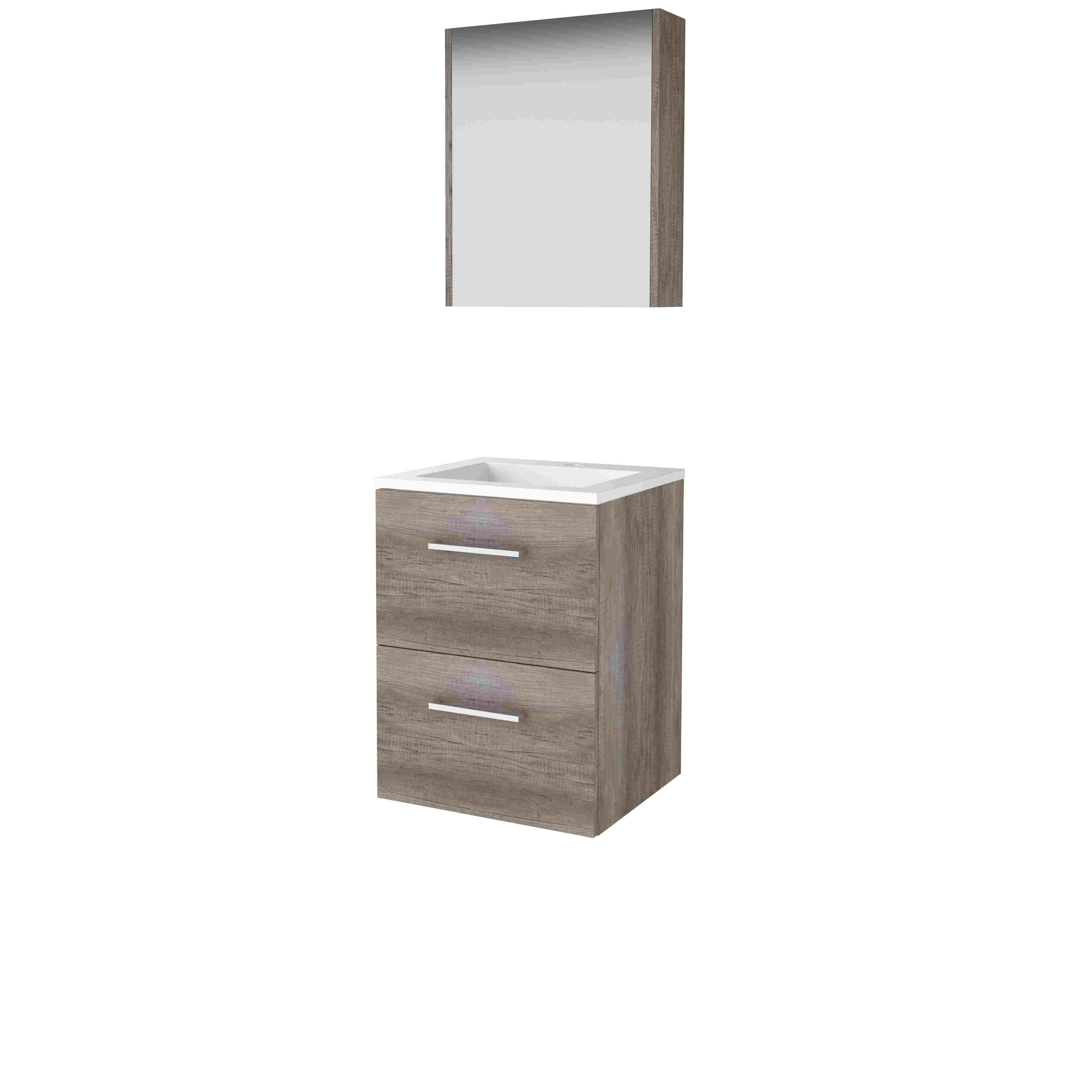 Basic Comfort 46 set 50x46cm met gr. 2 la Acryl wast. 1 krgt. incl. kast C46GR50A1SO Scotch Oak