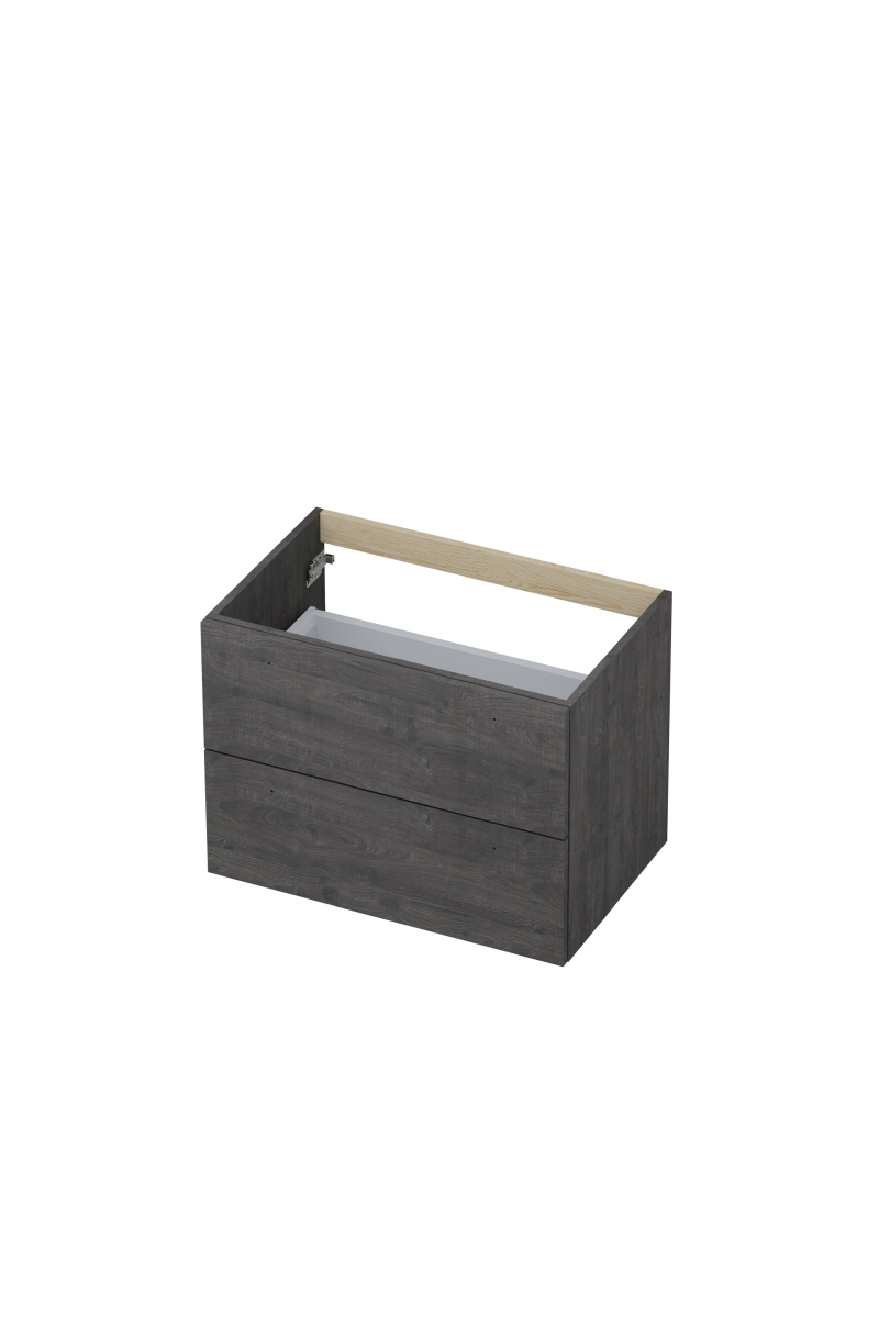 INK onderk. 2 laden met gr. hout decor 1101115 Oergrijs H520xB700xD450