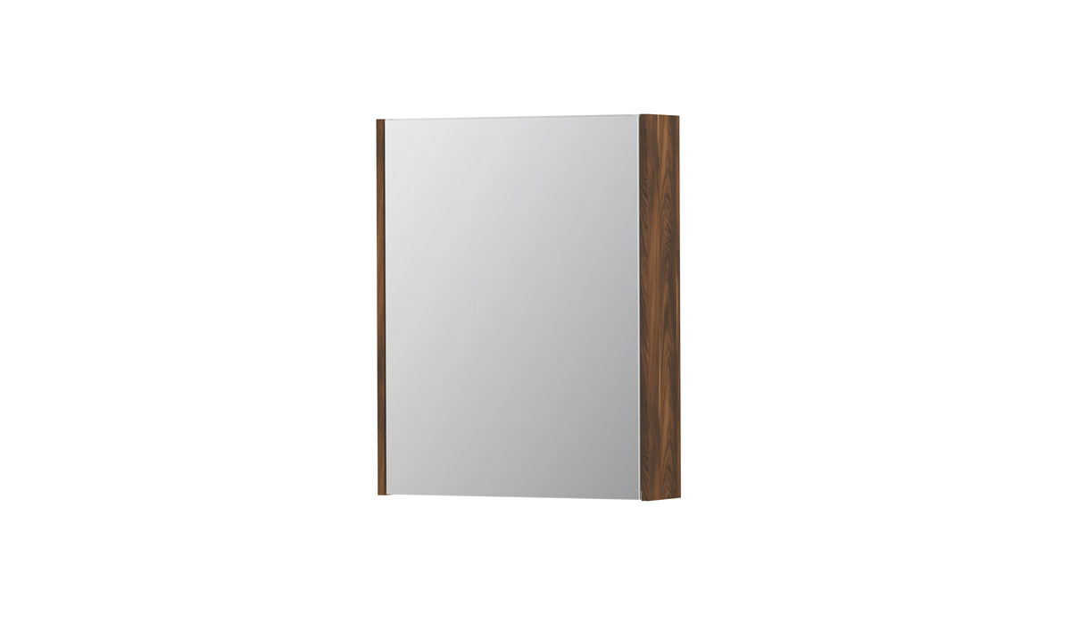 INK spiegelkast met 1 dubbelz. spiegeldeur en stopc./schak. 1105114 Noten H730xB600xD140