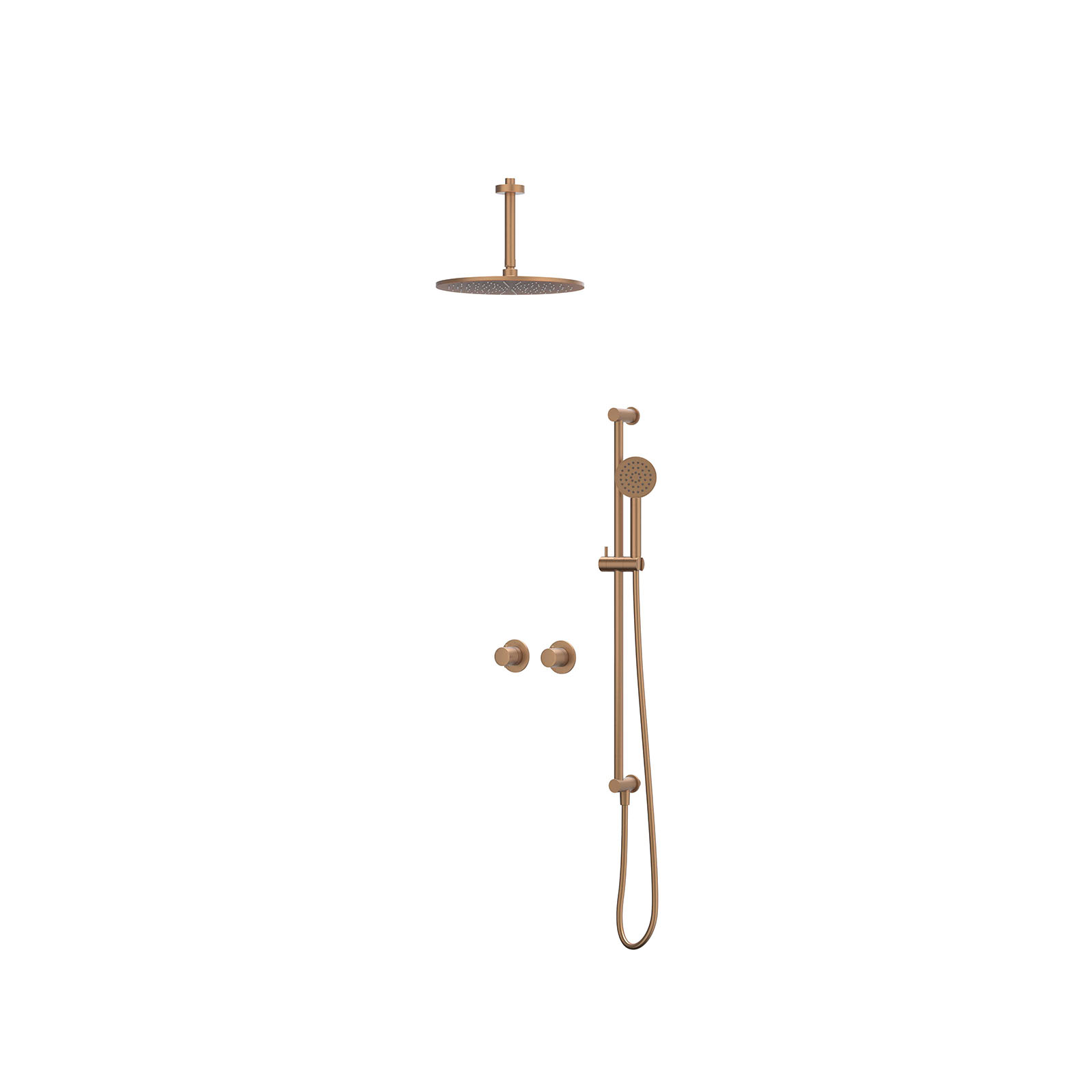 IVY Bond Inbouwset 2-weg  15cm plaf. 30cm me glijst.  en satin sp. CSB3GKCFBB gebr. mat koper PVD
