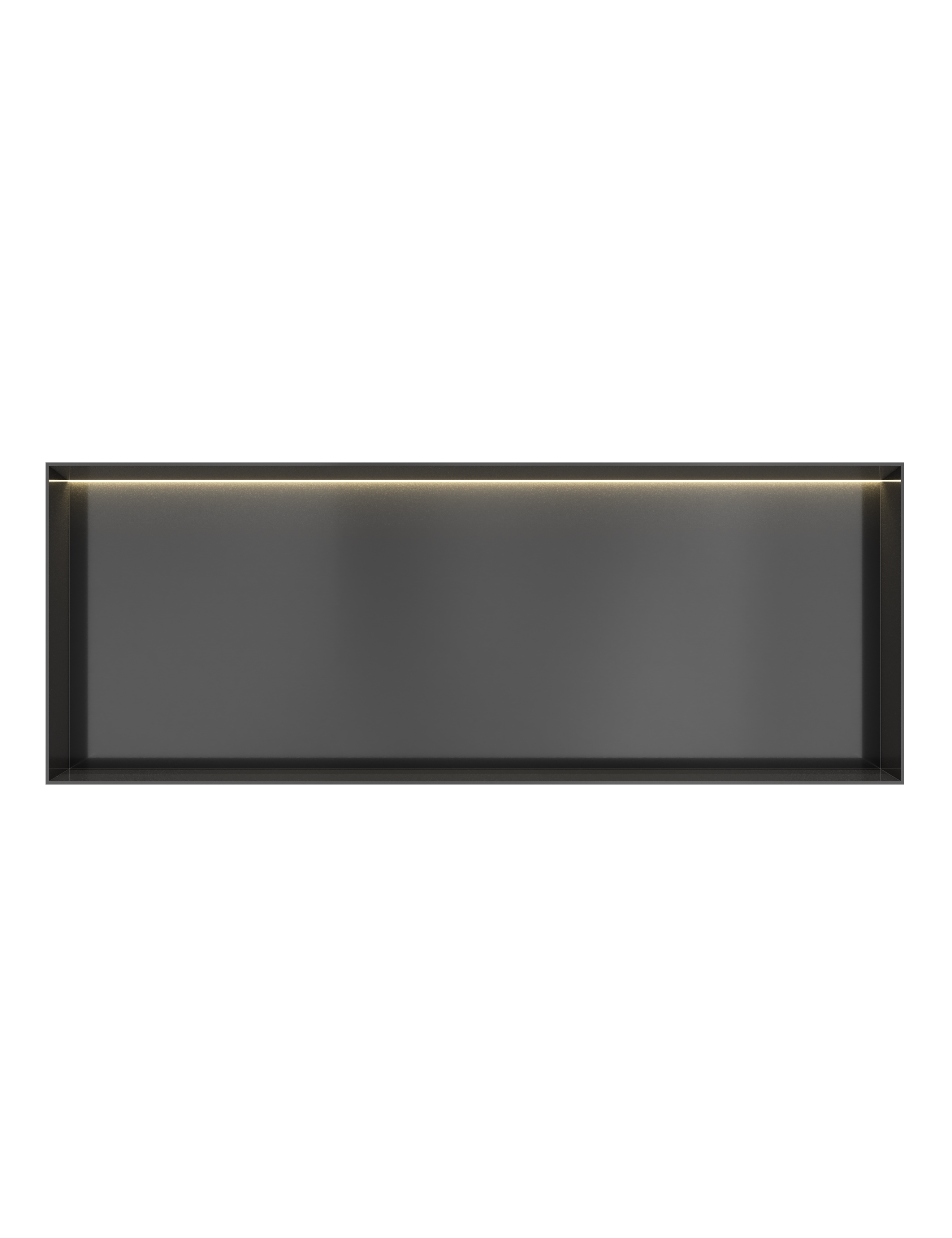 Hotbath More inbouwbox of inbouwnis 30x80x10cm frameless + LED BOX080FLMBP Geborsteld zwart PVD
