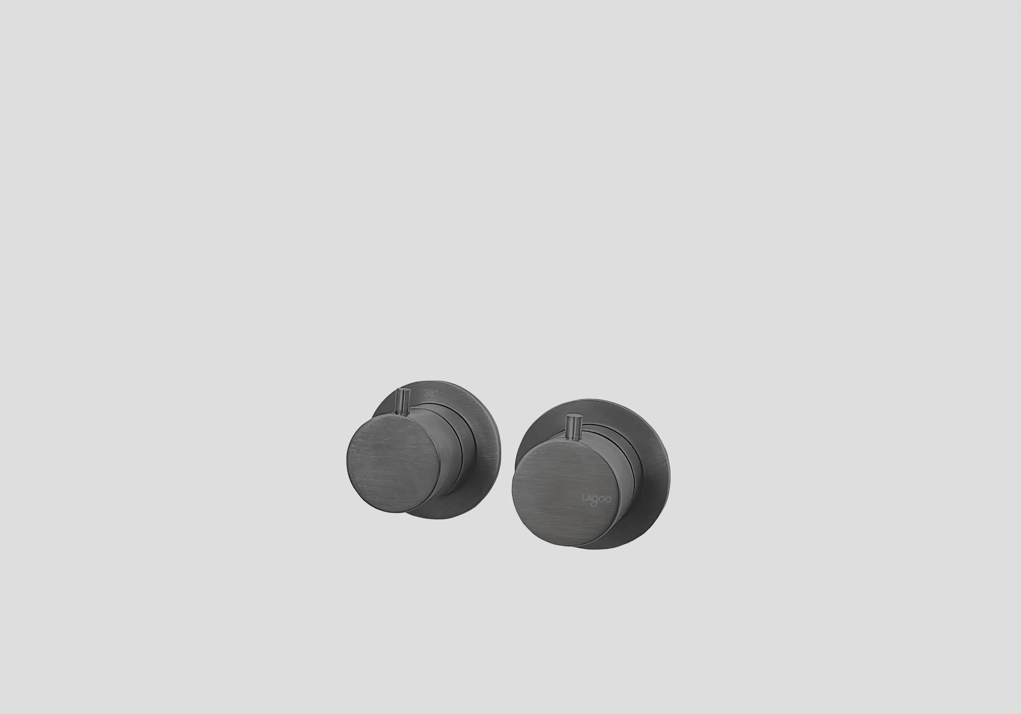 Lagoo Garda Inbouw douche thermostaat Tripple7 m. 1 stopkraan afbouwdeel G2267GM Brushed Gun Metal PVD