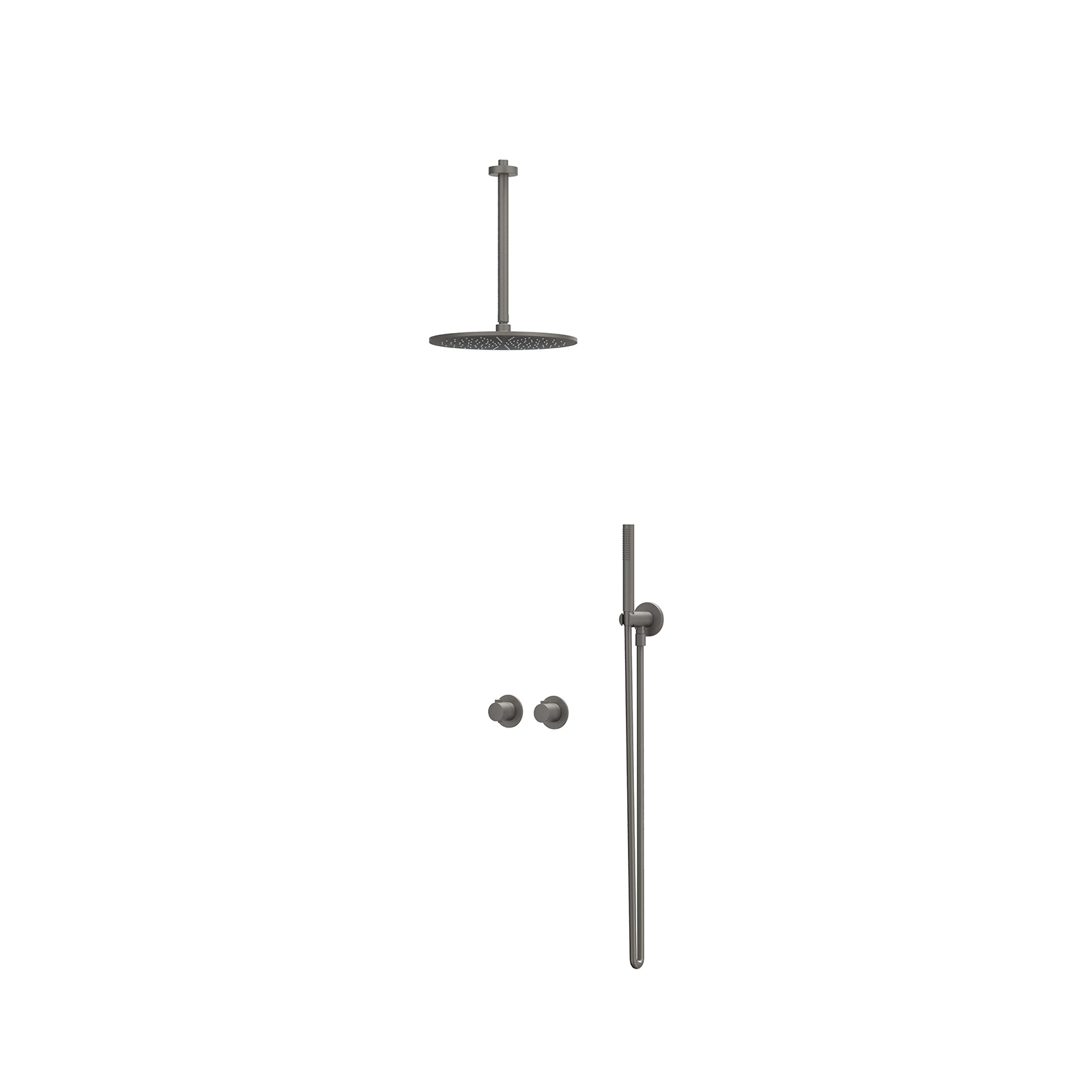 IVY Pact Inbouwset 2-weg  30cm plaf. 30cm me houder  en staafhdd CSP3GMAFCA gebr. metal black PVD