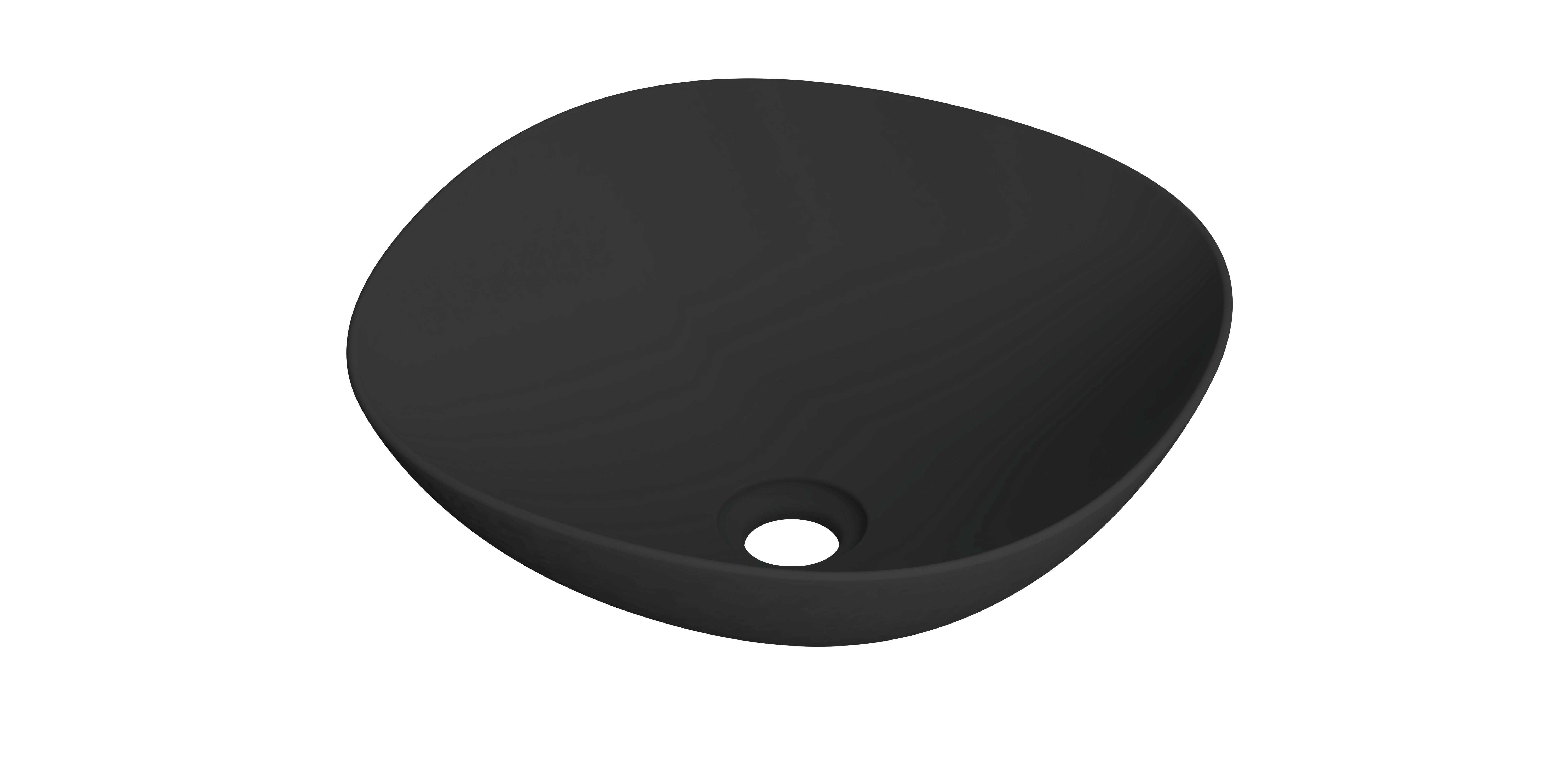 INK Tekno Opbouw waskom Porselein 0300263 Mat zwart